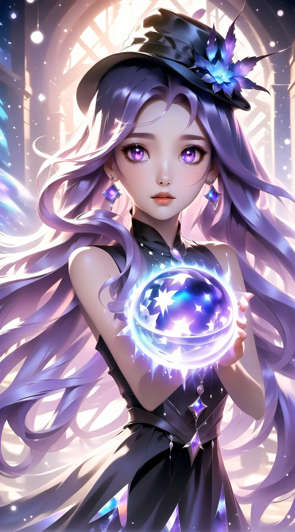 ai character: Galixy background
