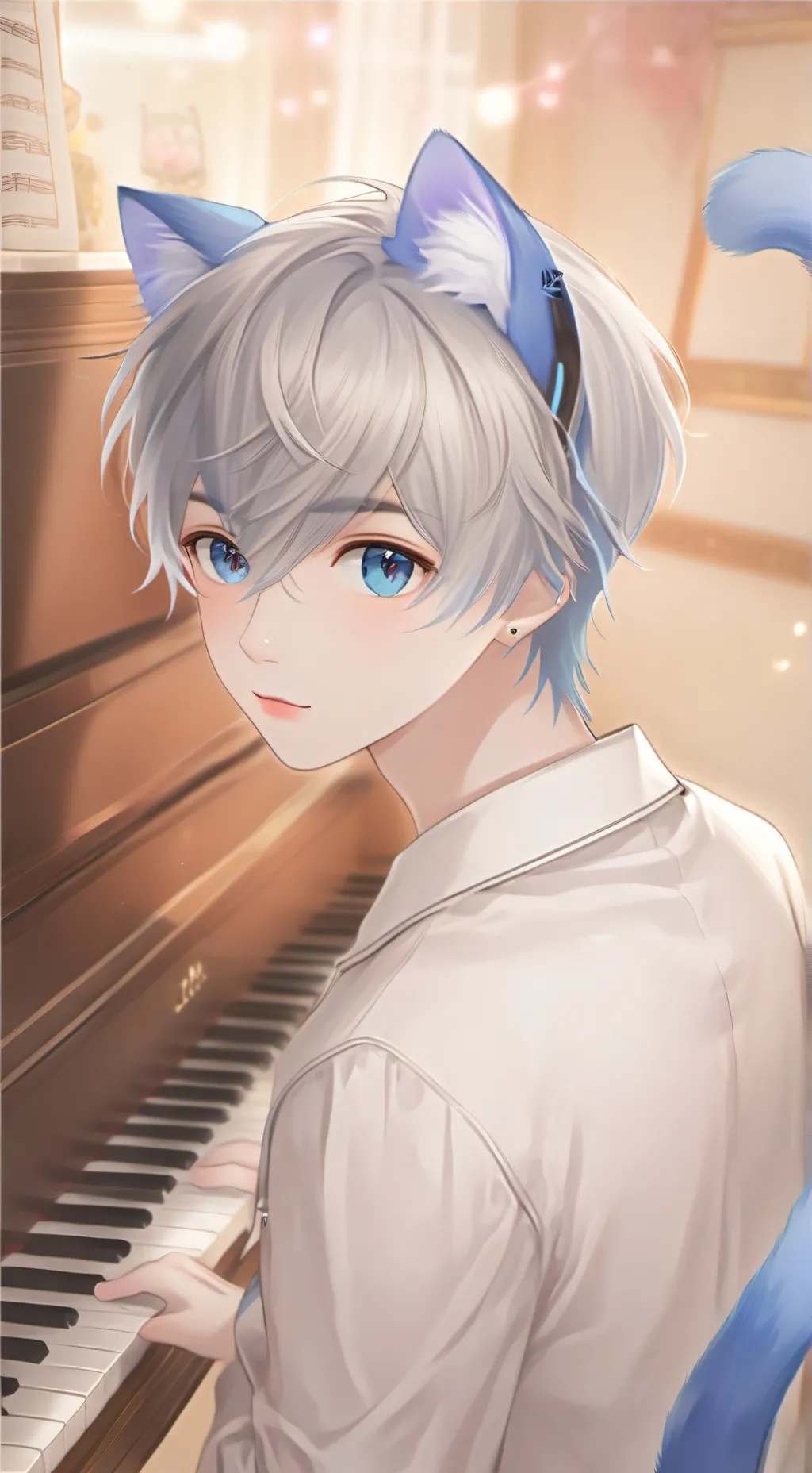 ai character: Skyblue Whisker Spirit background