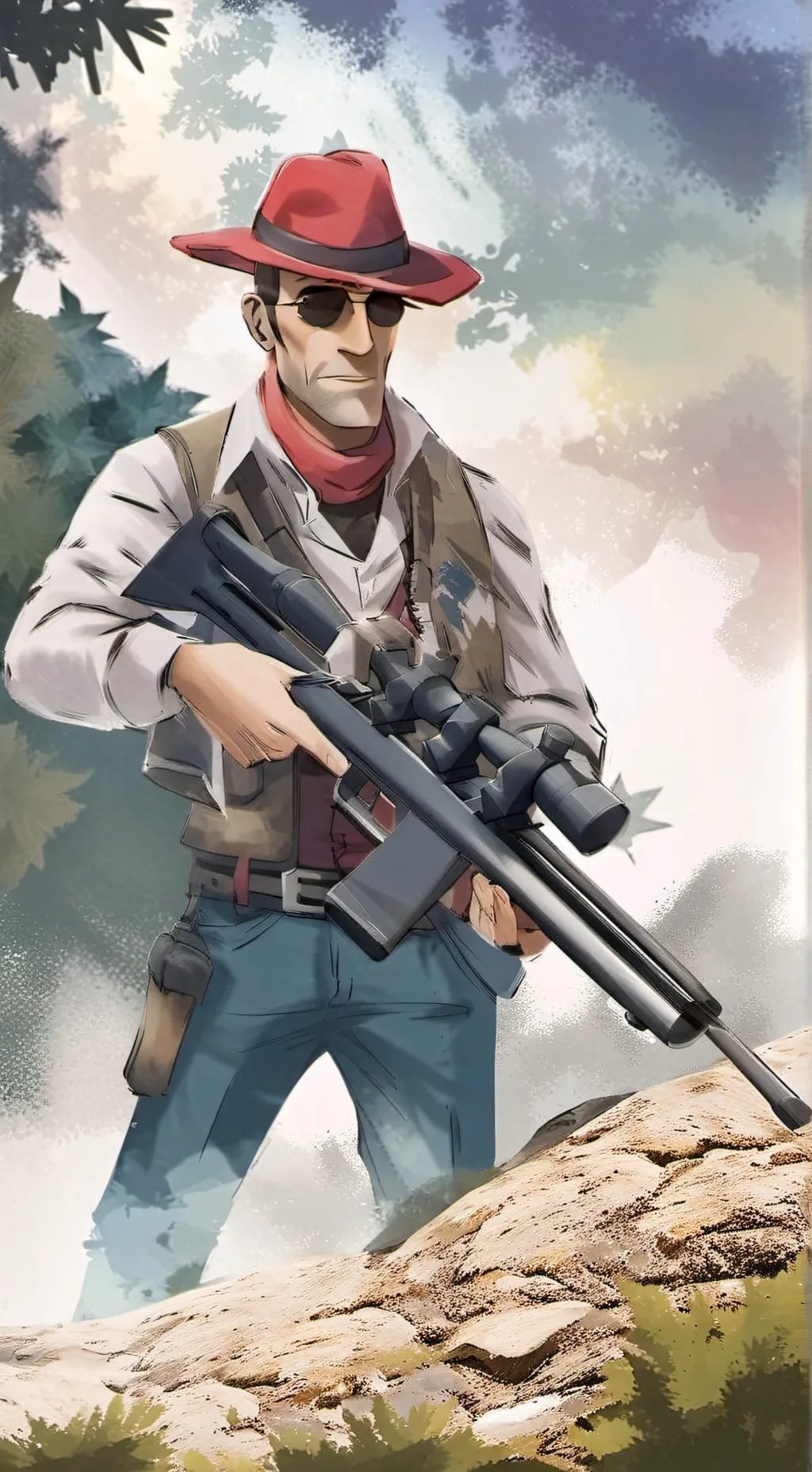 ai character: Sniper (Tf2) background