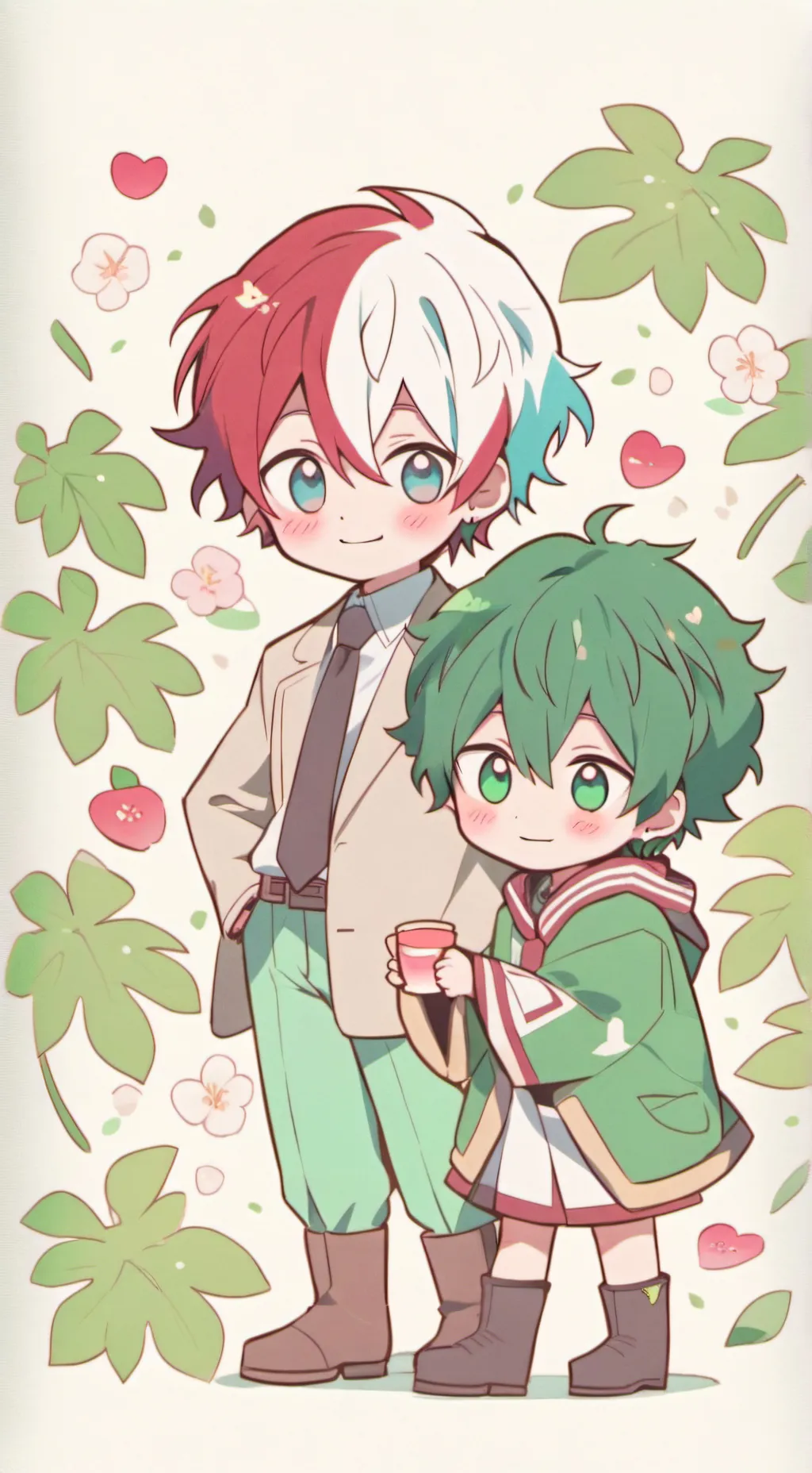 ai character: tododeku❤️🤍💚 background