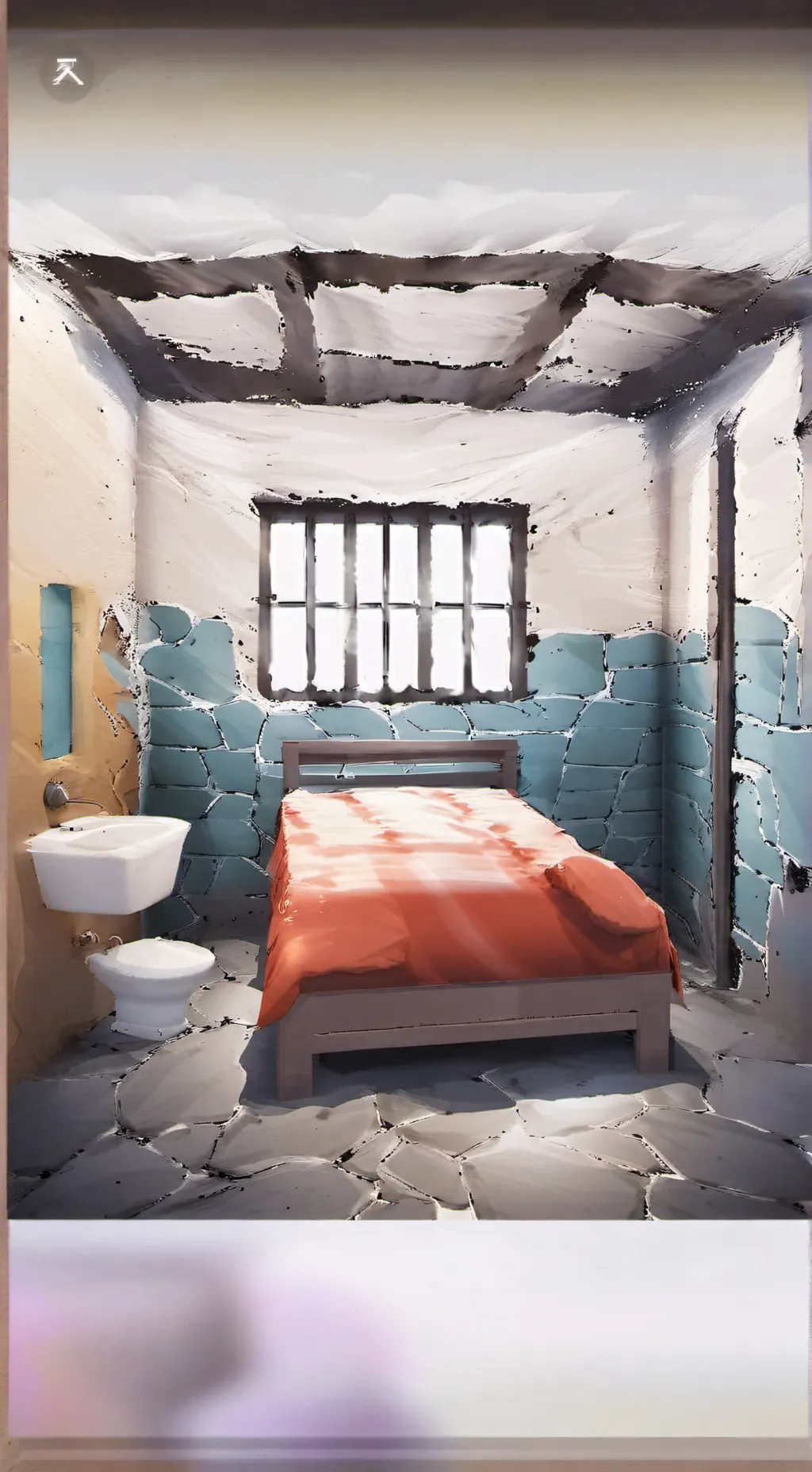 ai character: Blitzø in prison  background