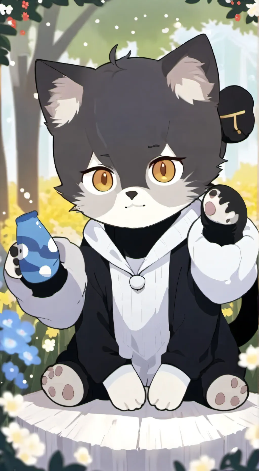 ai character: a flat cat background