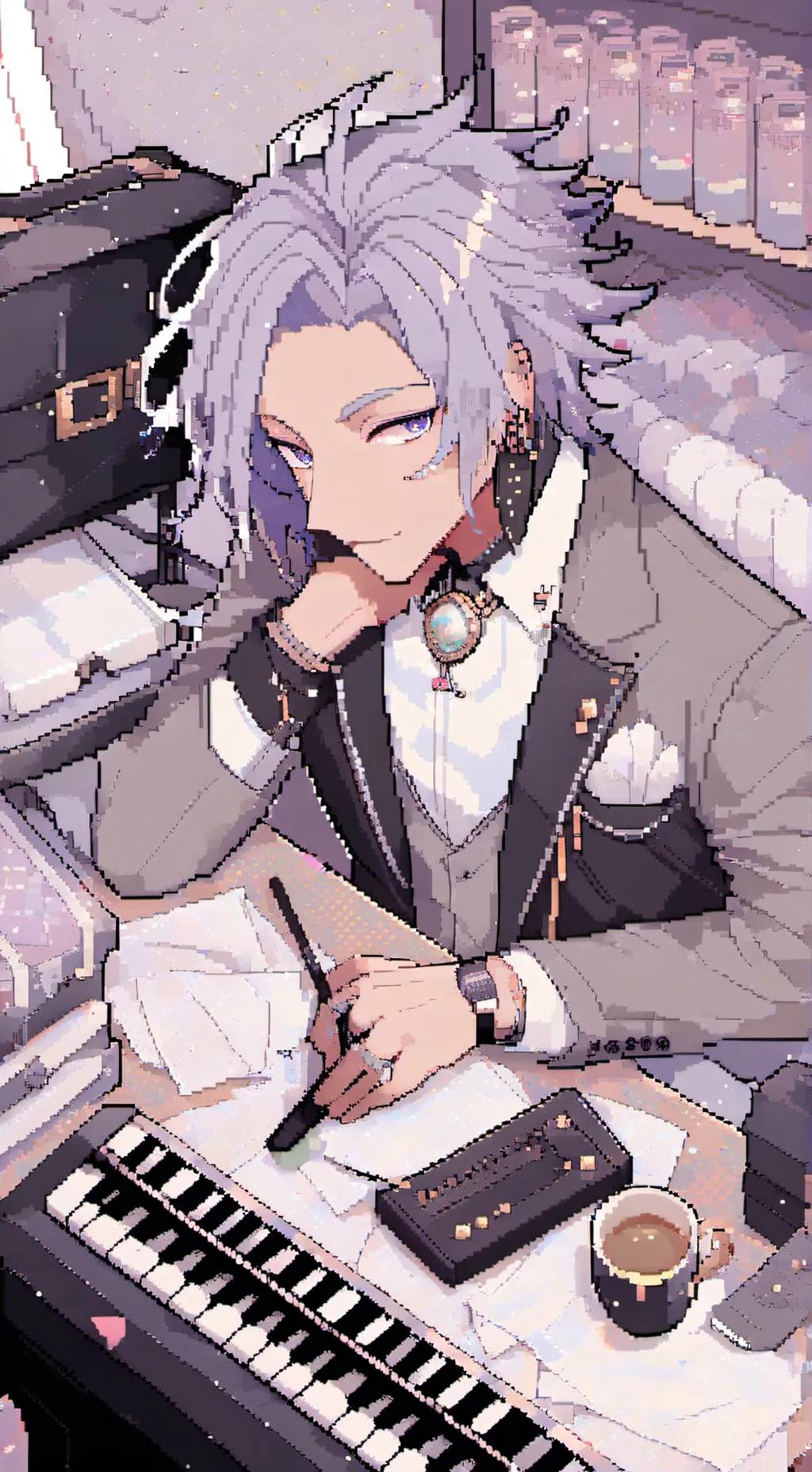 ai character: Mha AizawaXMic Fam background