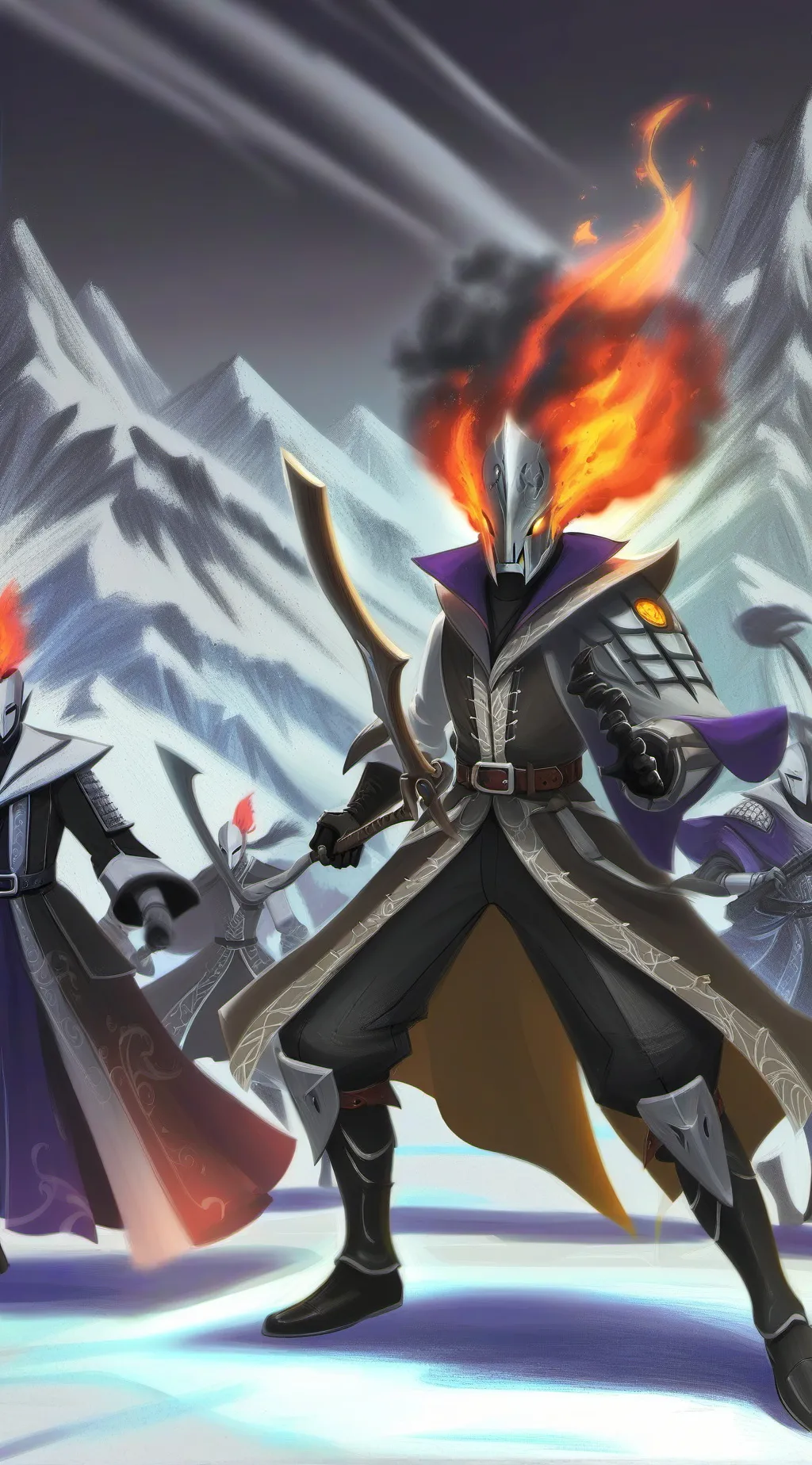 ai character: fire knight background