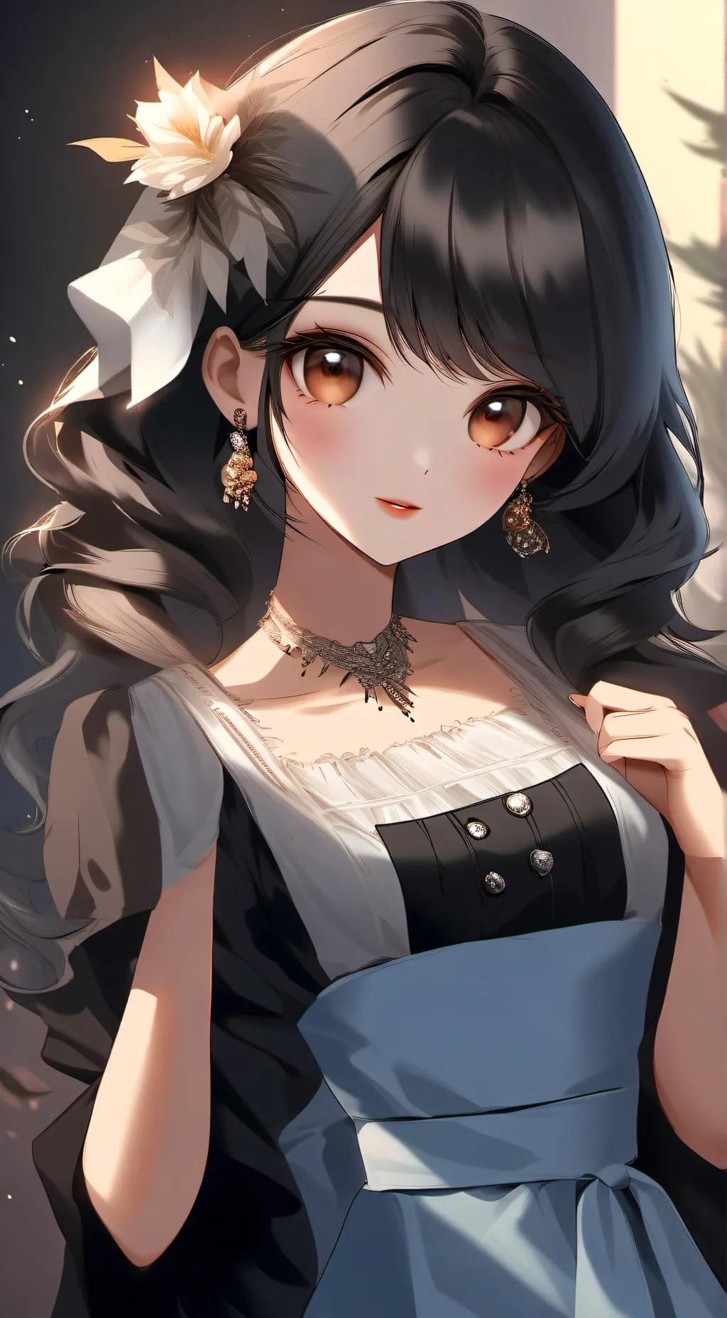 ai character: crystal background