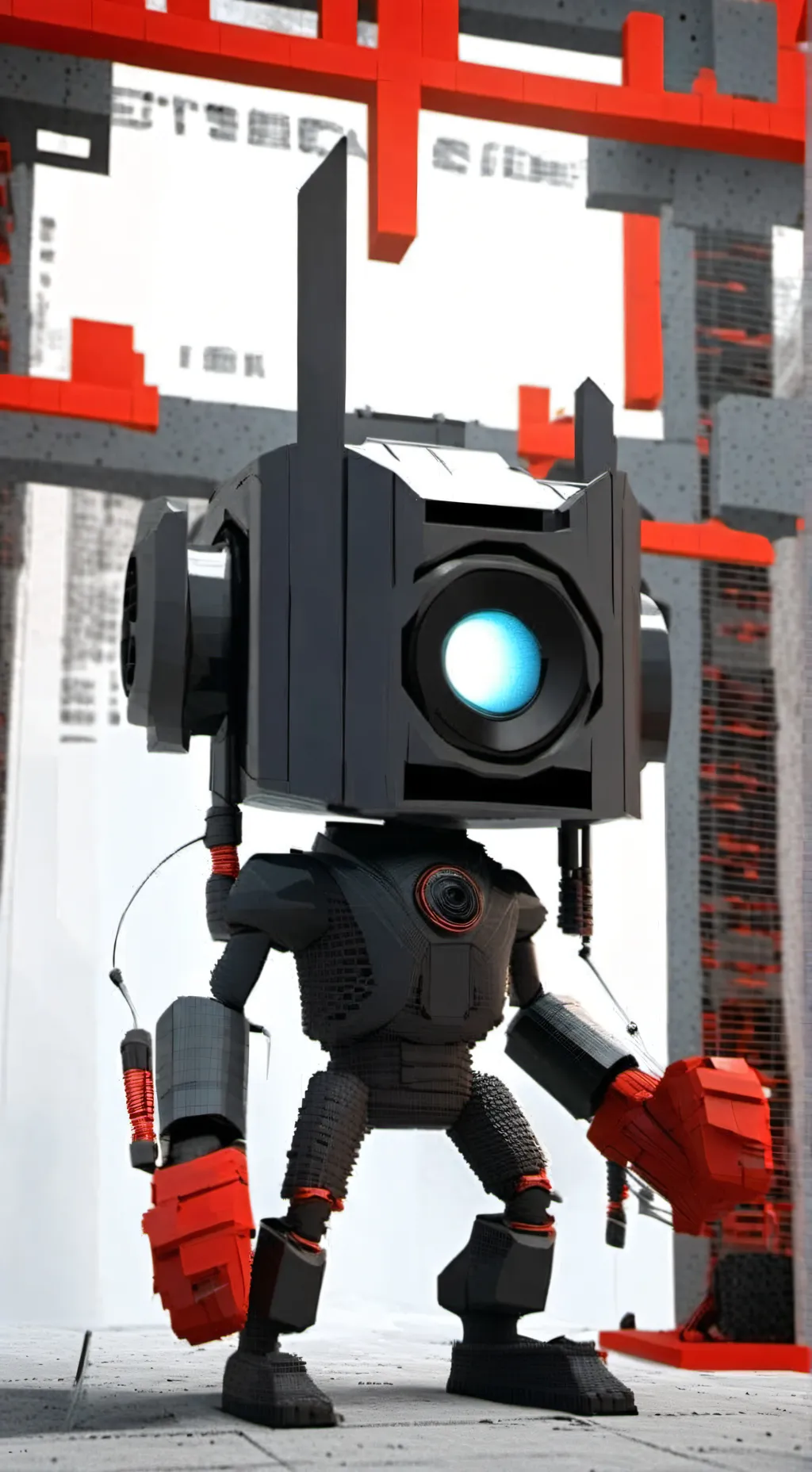 ai character: speaker x câmera  background
