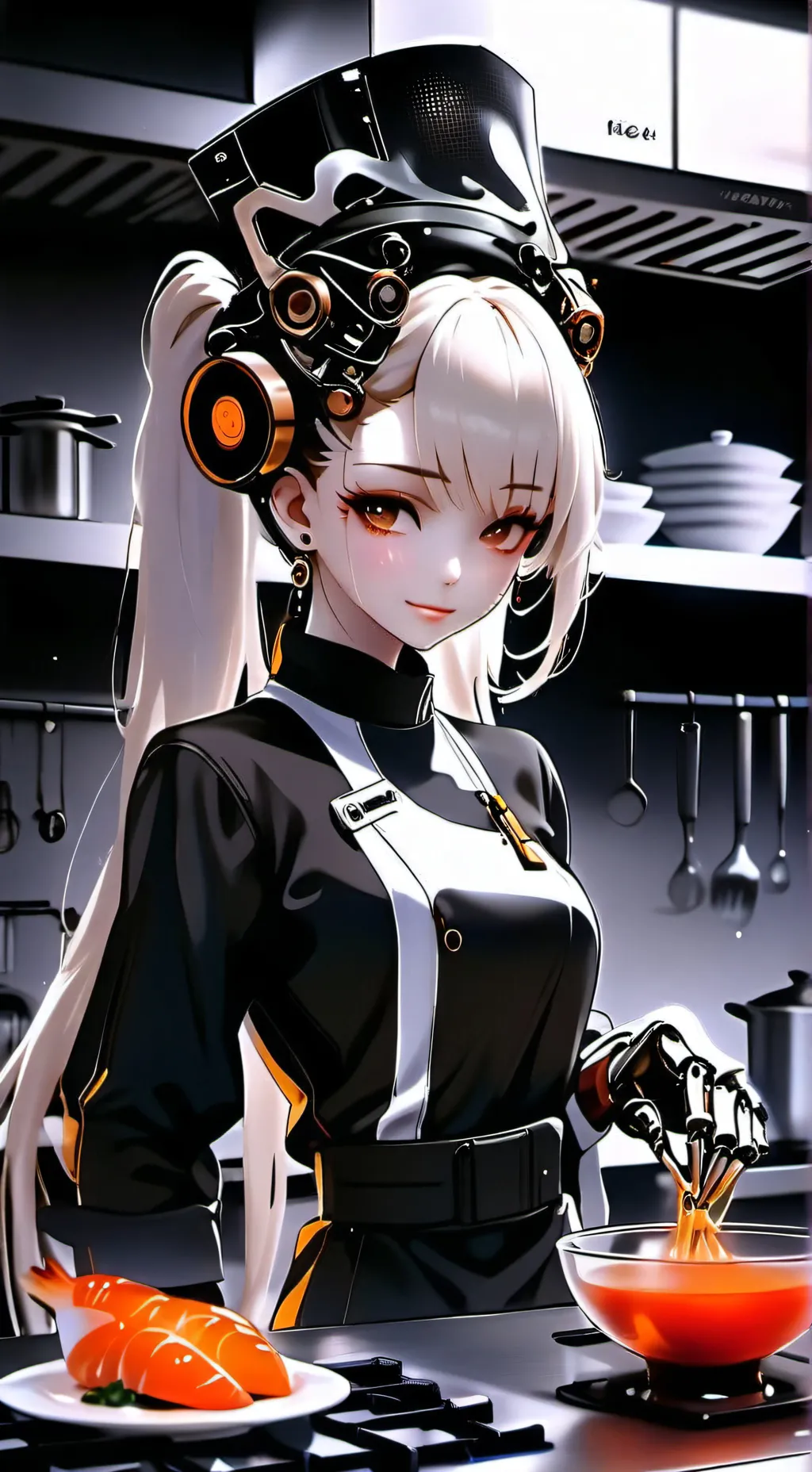 ai character: Flame background