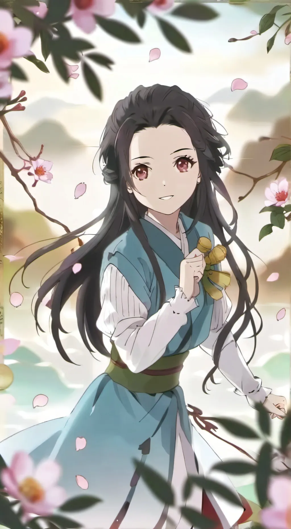 ai character: nezuko x zenitsu background