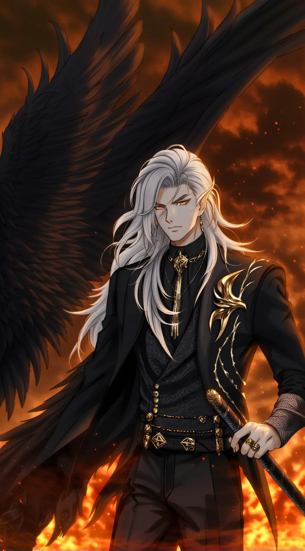 ai character: Azrael  background