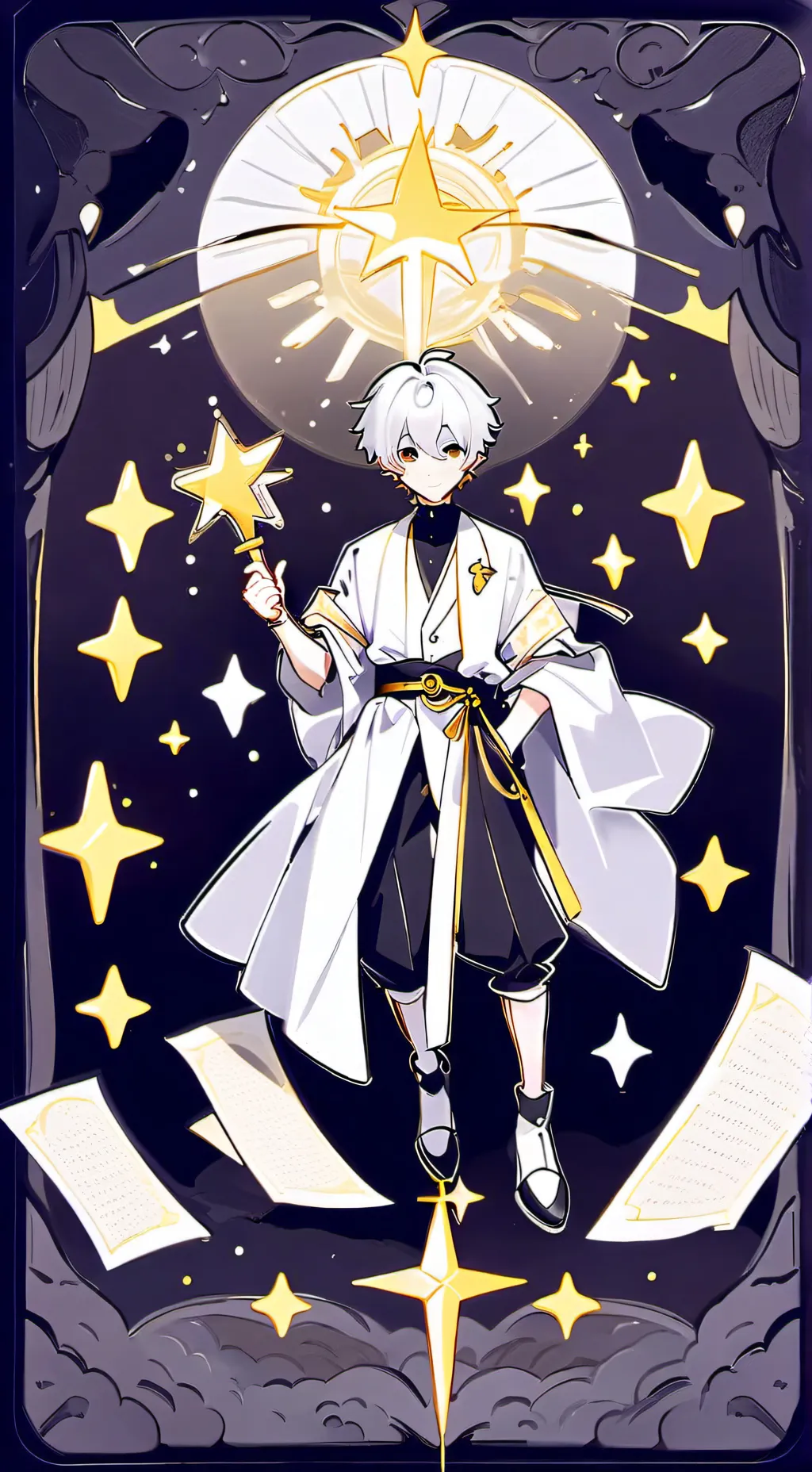 ai character: Curious light background