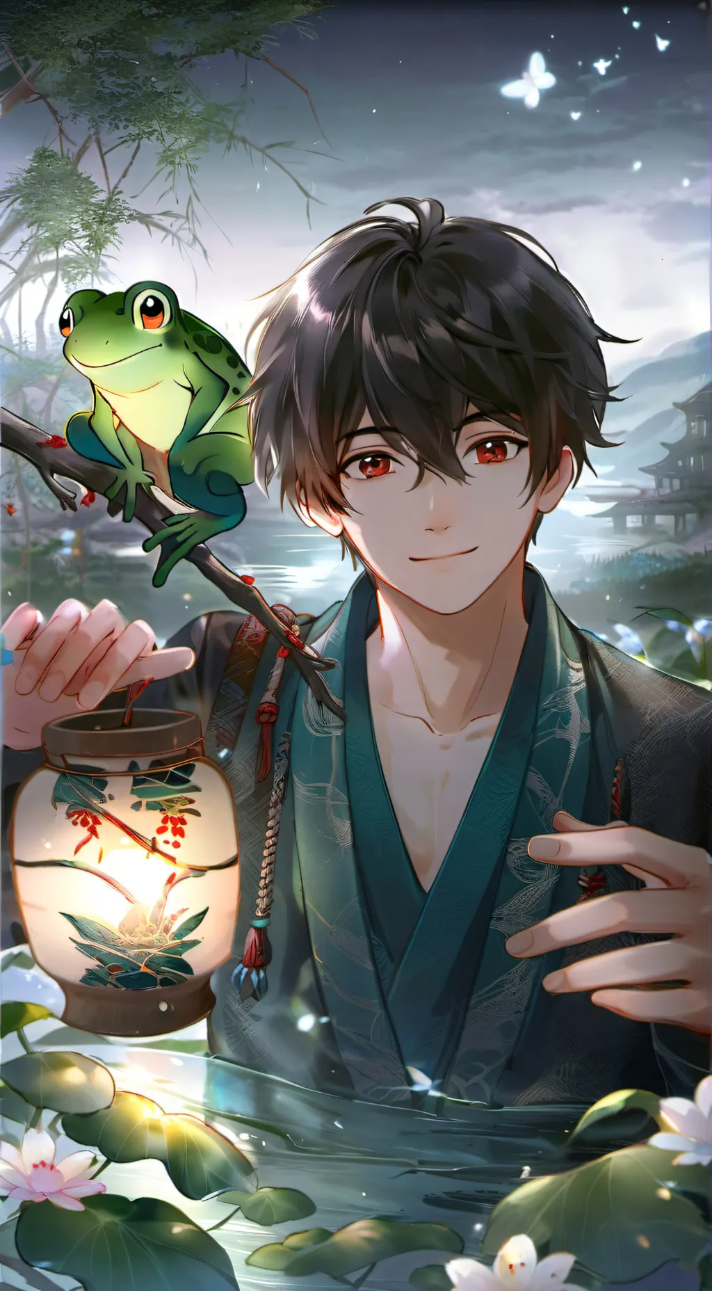 ai character: Kaeru background