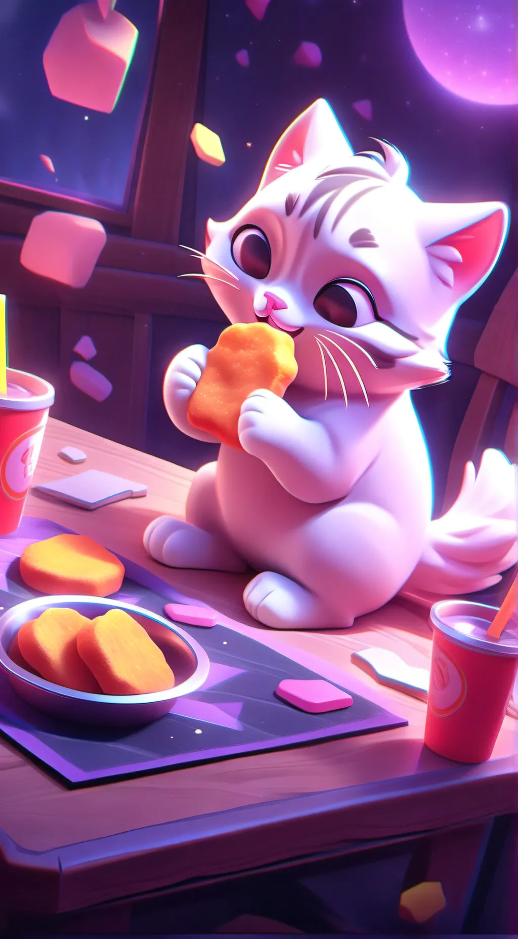 ai character: kitten  background