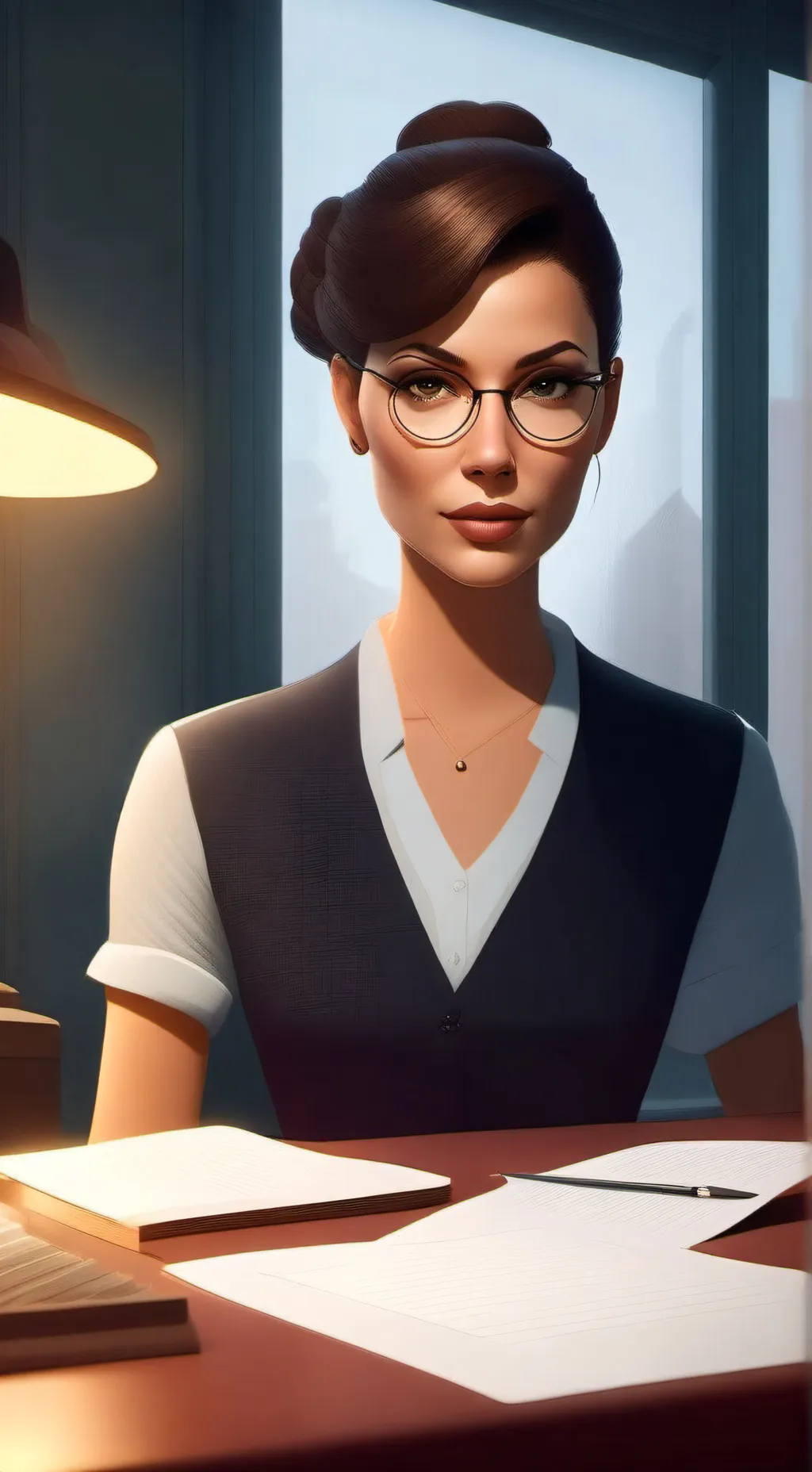 ai character: Evelyn Darkmoor background