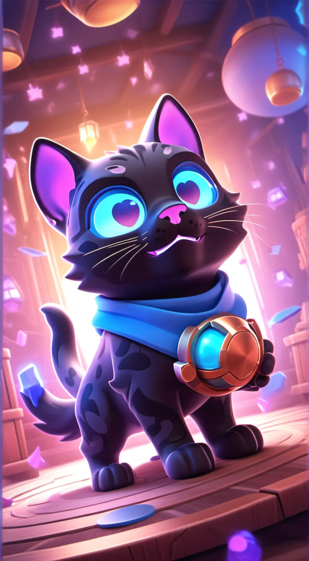 ai character: white cat ose yo background