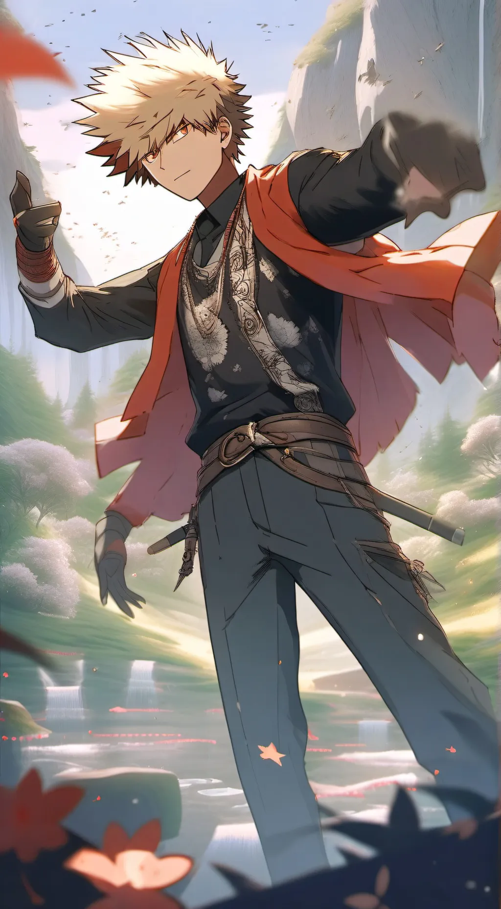 ai character: Bakugo mha  background