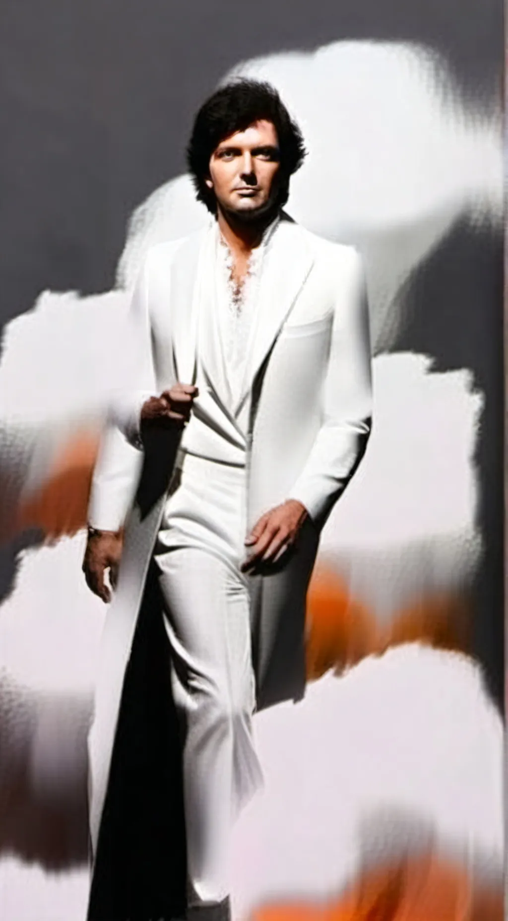 ai character: camilo Sesto  background