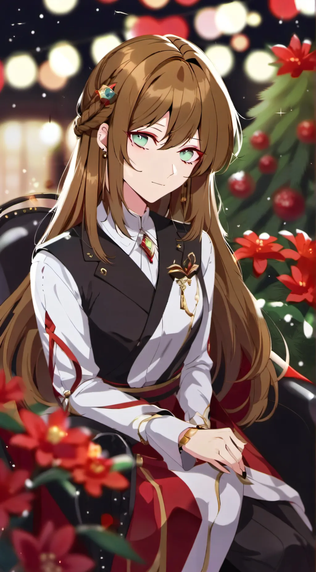 ai character: DW christmas background
