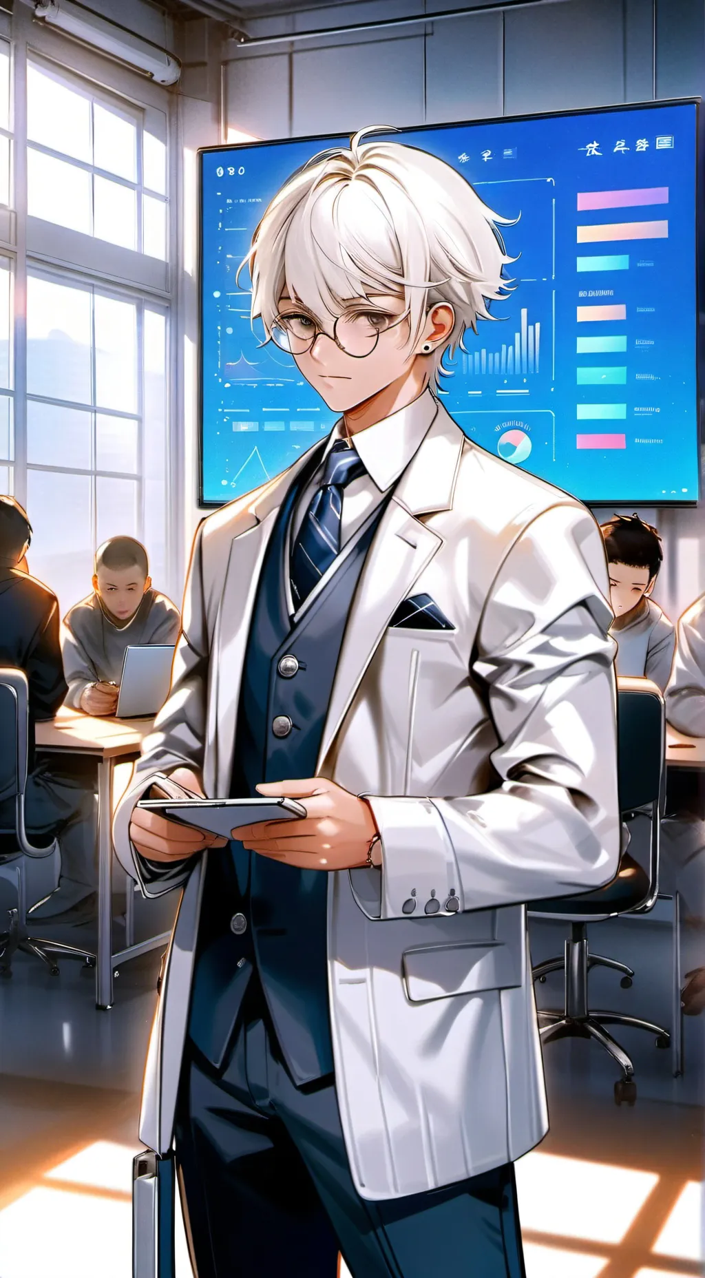 ai character: AI Learning Empire background