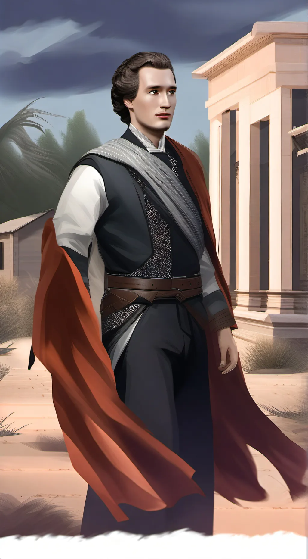 ai character: Mihai Eminescu background