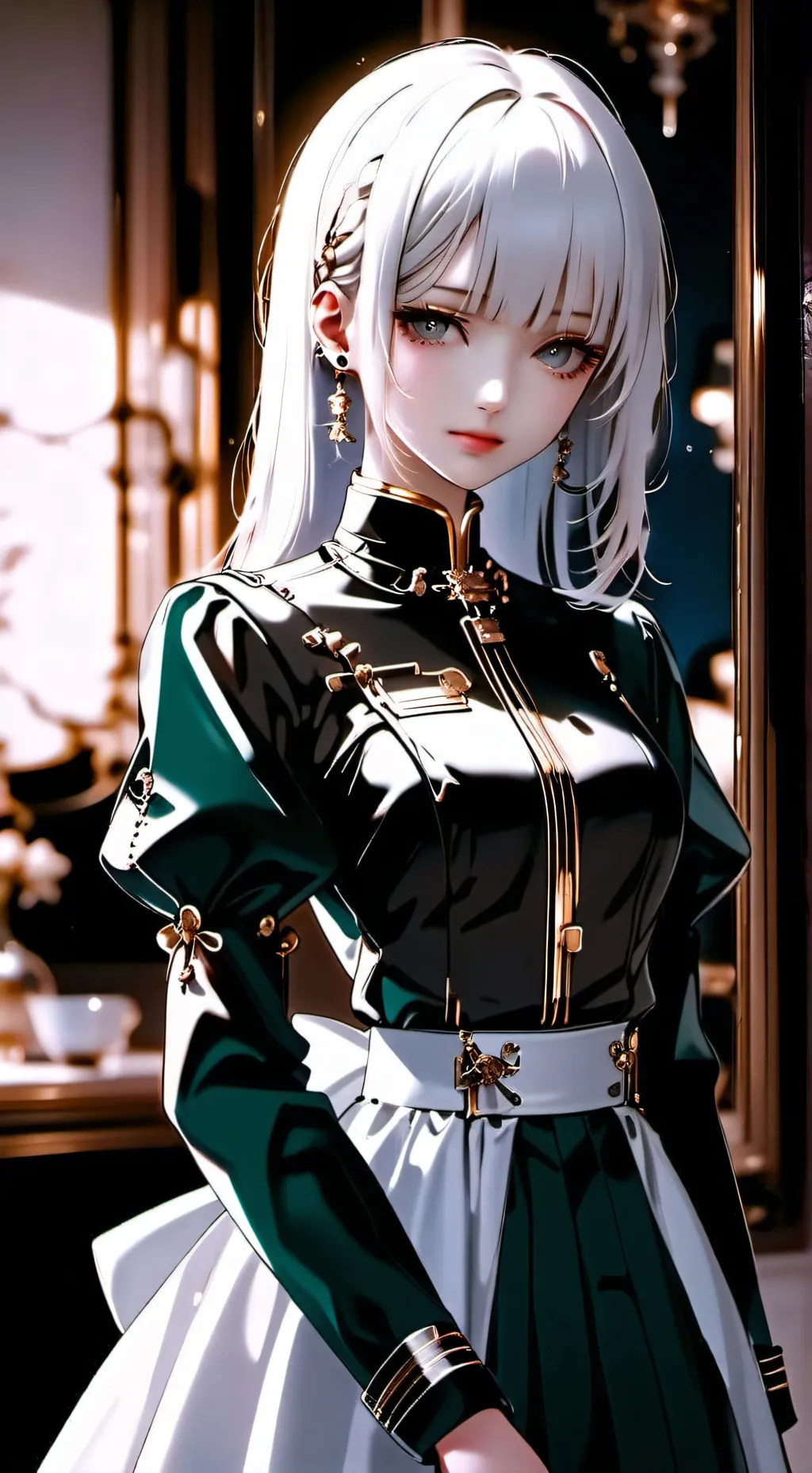 ai character: Emerald background
