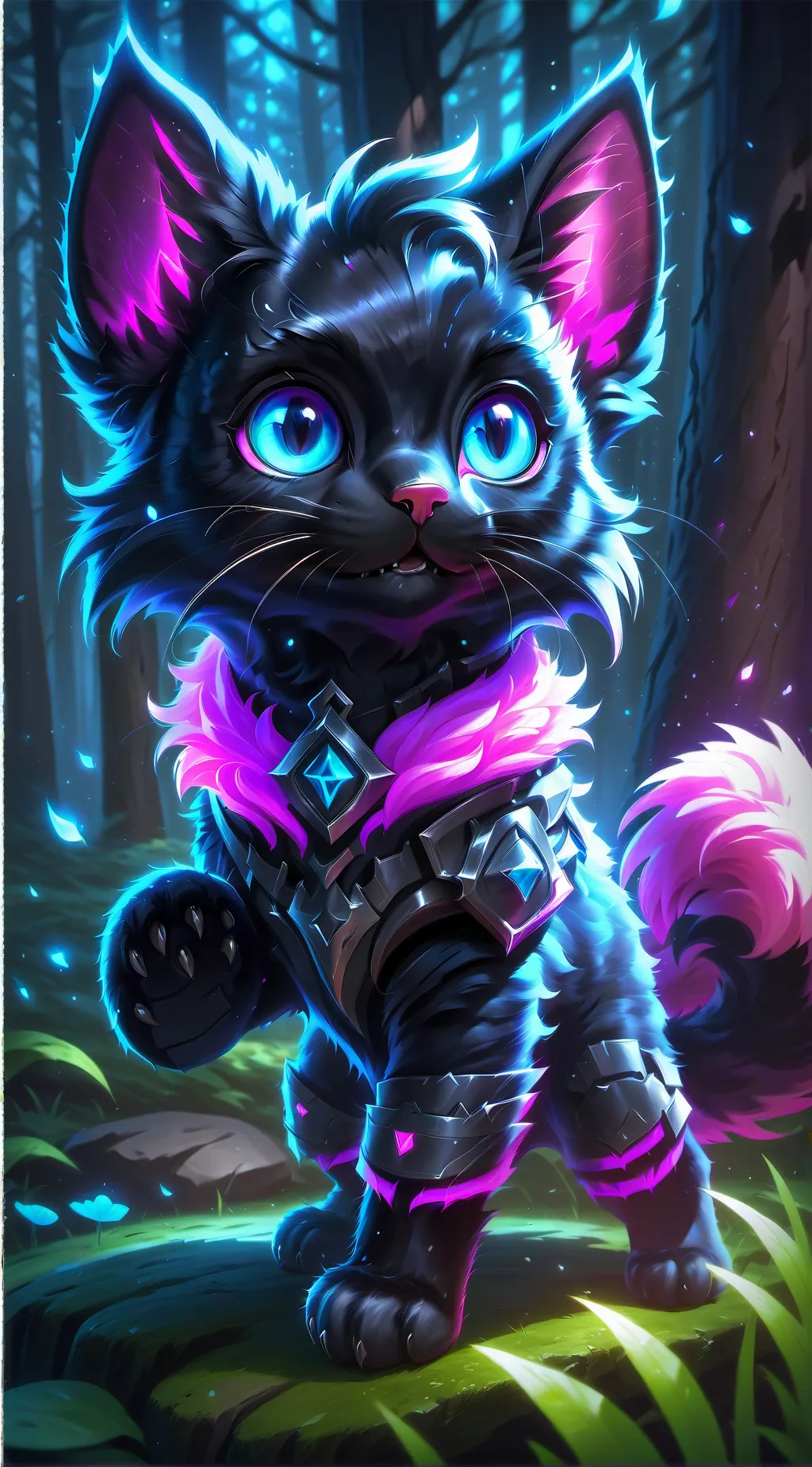 ai character: petal,paw background