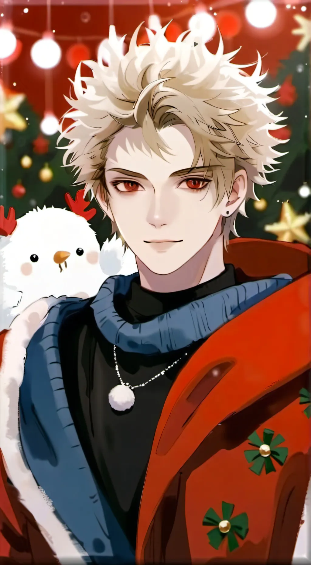 ai character: Bakugo Christmas background