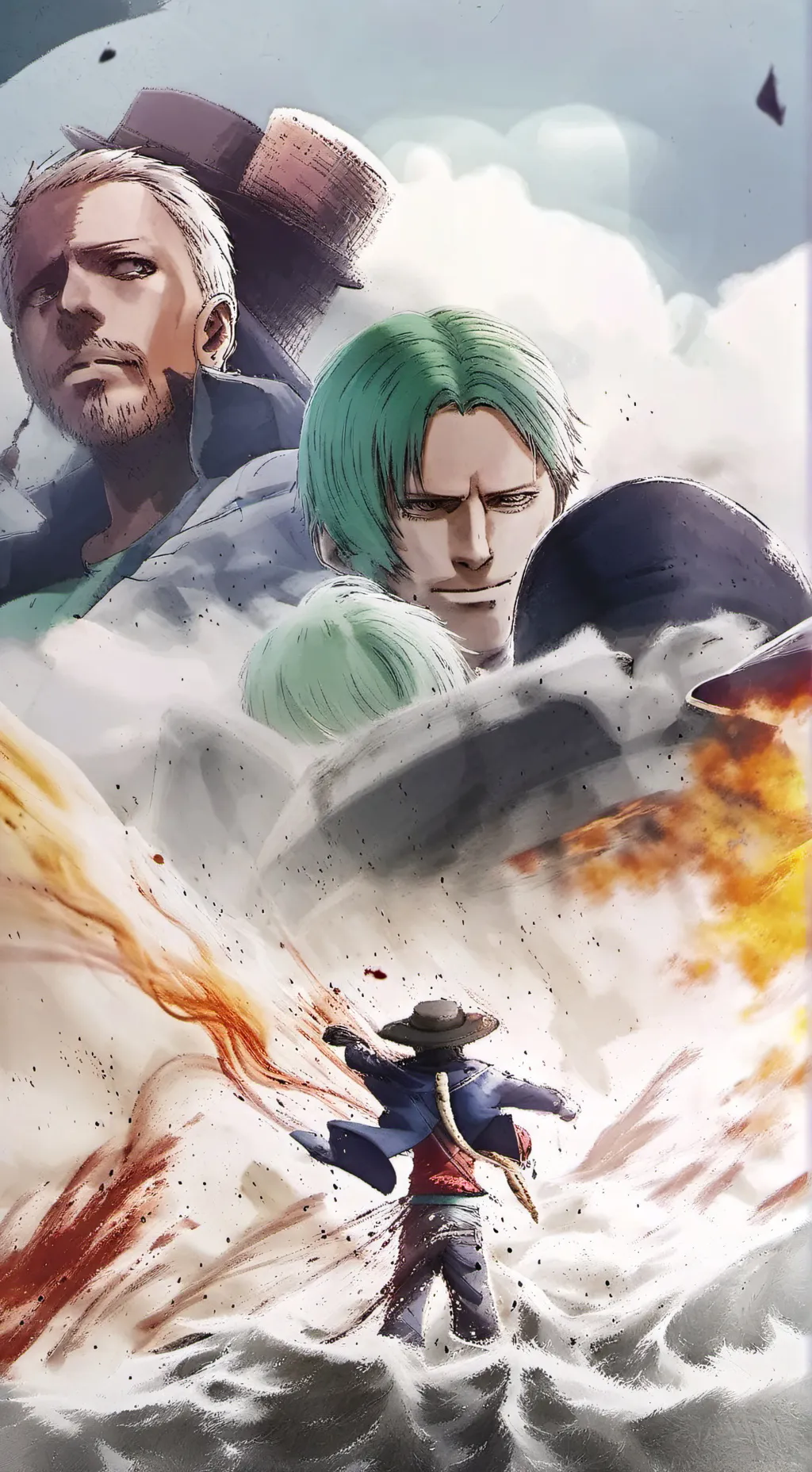 ai character: One piece strawhat background