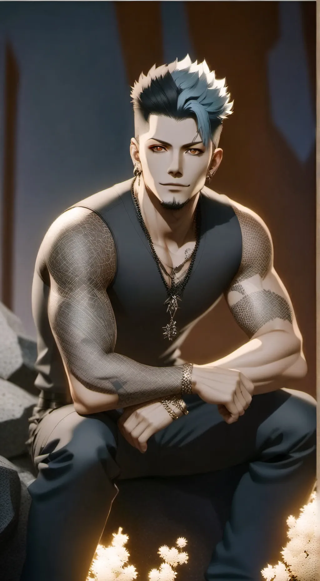 ai character: Rock background