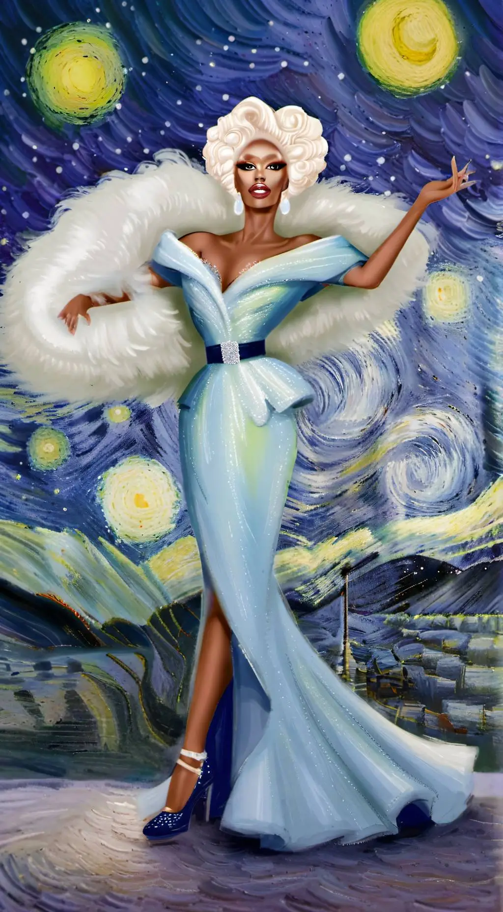 ai character: RuPauls drag race  background
