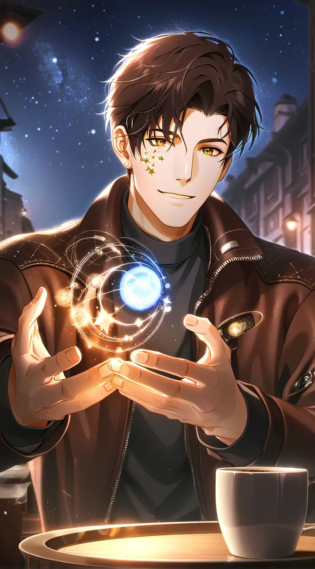 ai character: The Celestial Stargazer background
