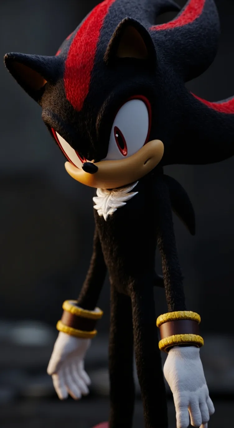 ai character: Shadow 🦔❤️🖤🤍 background
