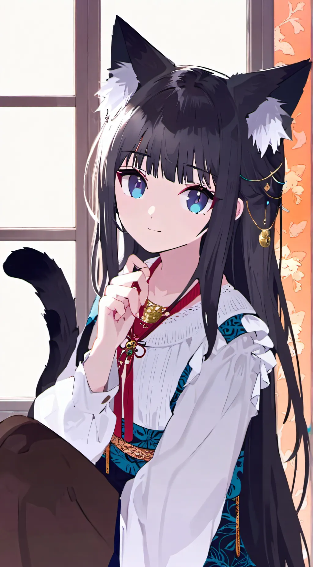 ai character: Sunshine Tortie Furry background
