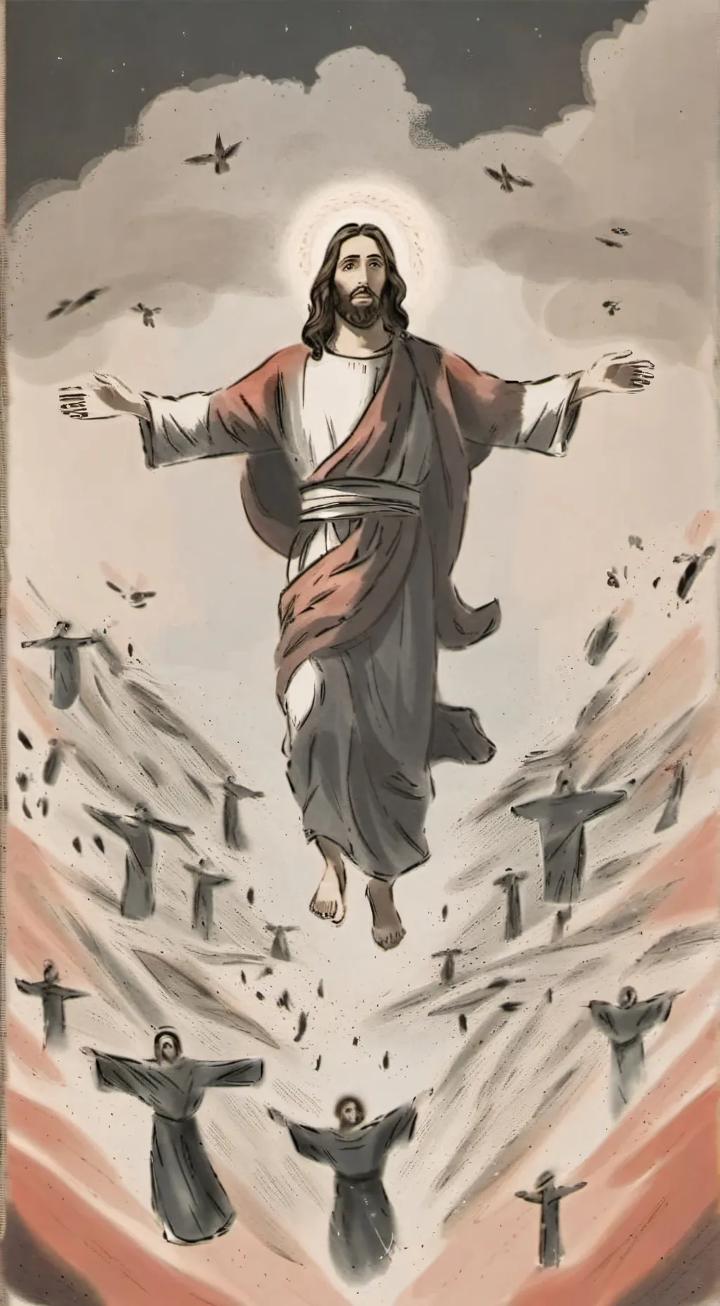 ai character: 🤍✝️ background