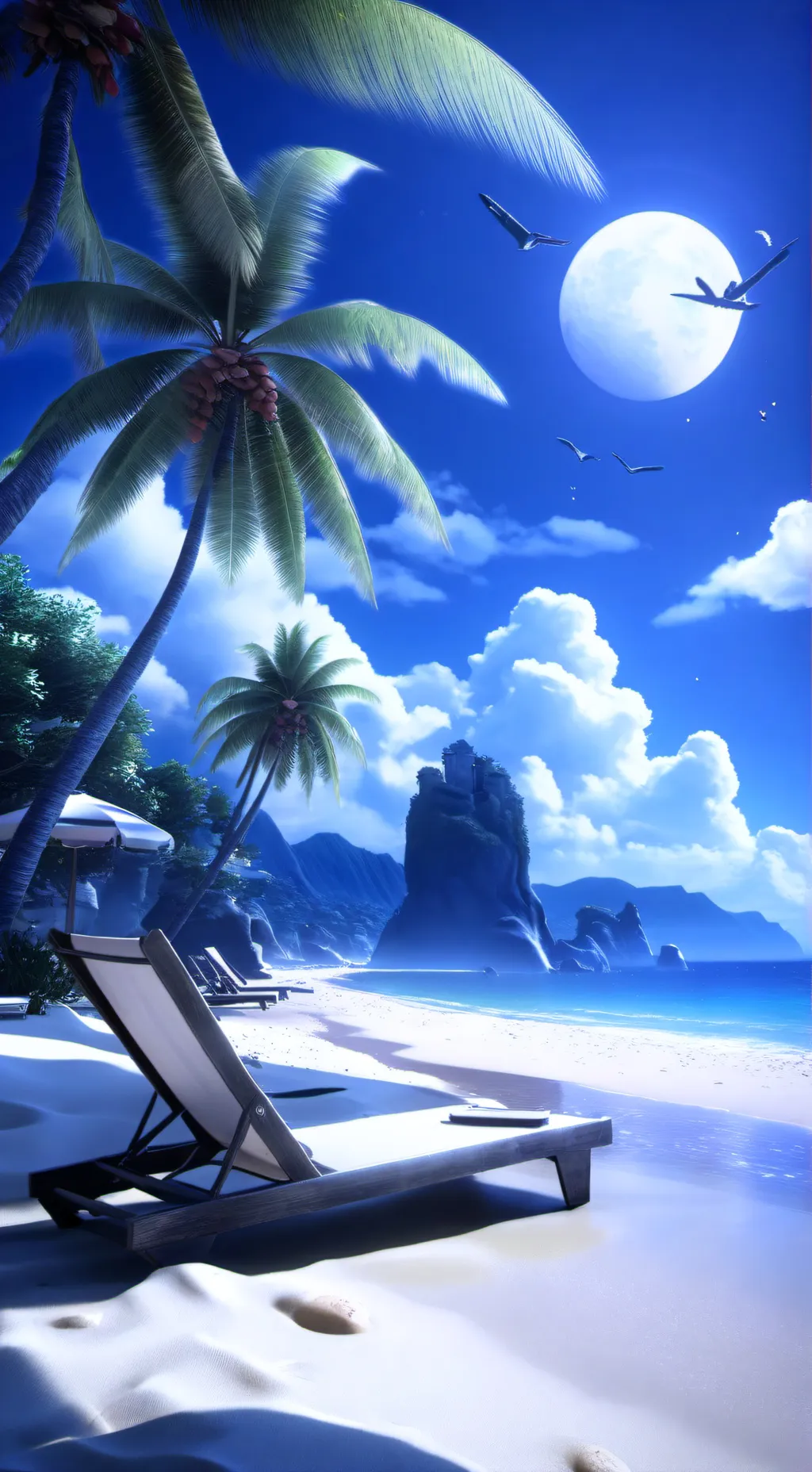 ai character: MD beach day background