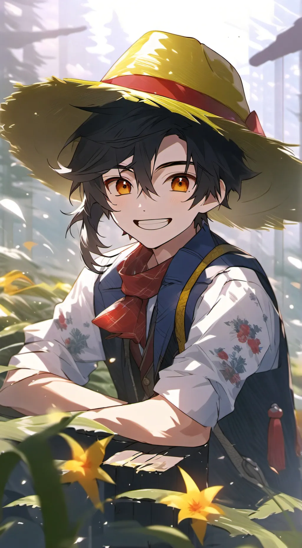 ai character: Robin × Luffy  background