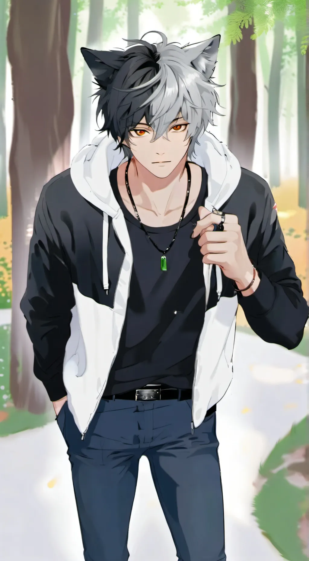ai character: 🤍🐺Grey🐺🤍 background