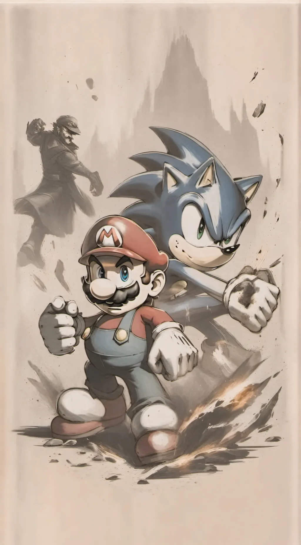 ai character: Nintendo x Sega background