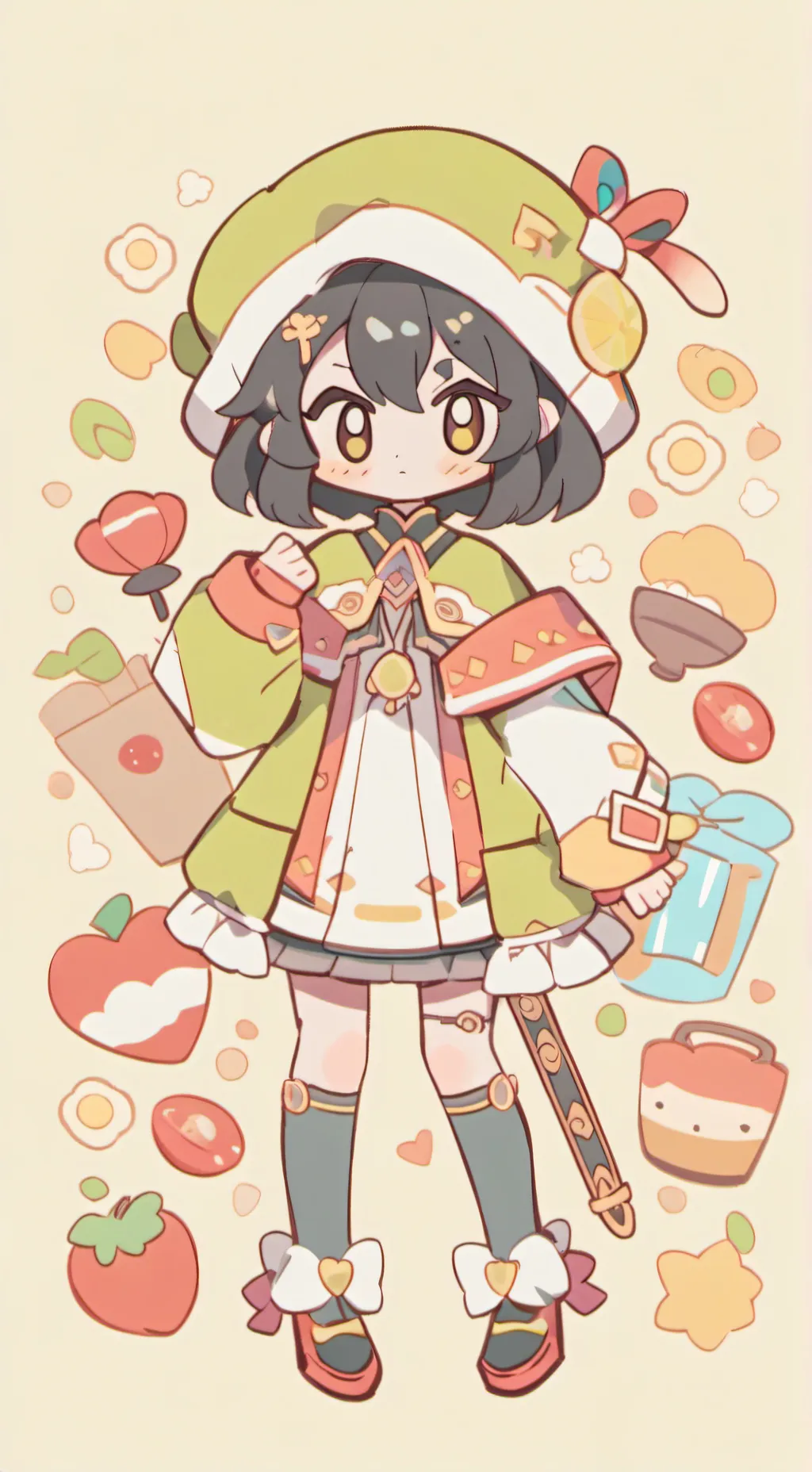 ai character: ❤🧡💛 background