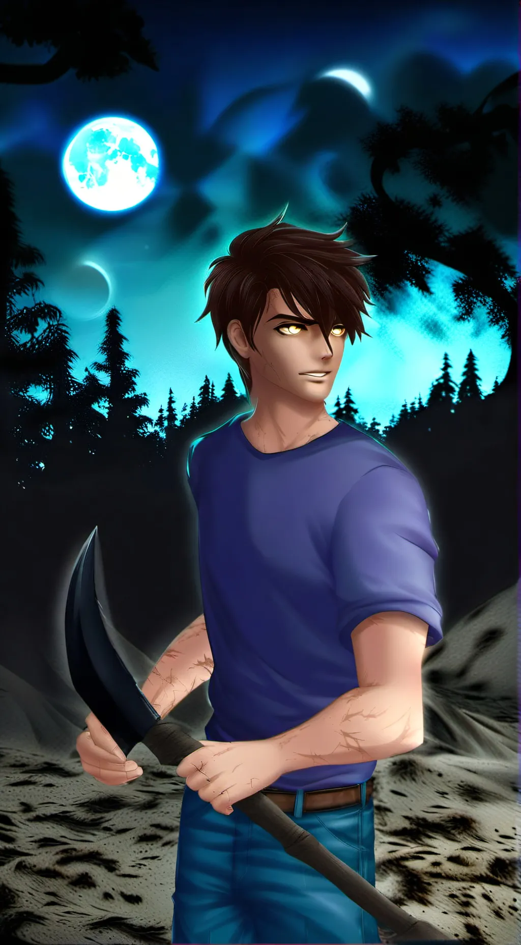 ai character: Herobrine  background