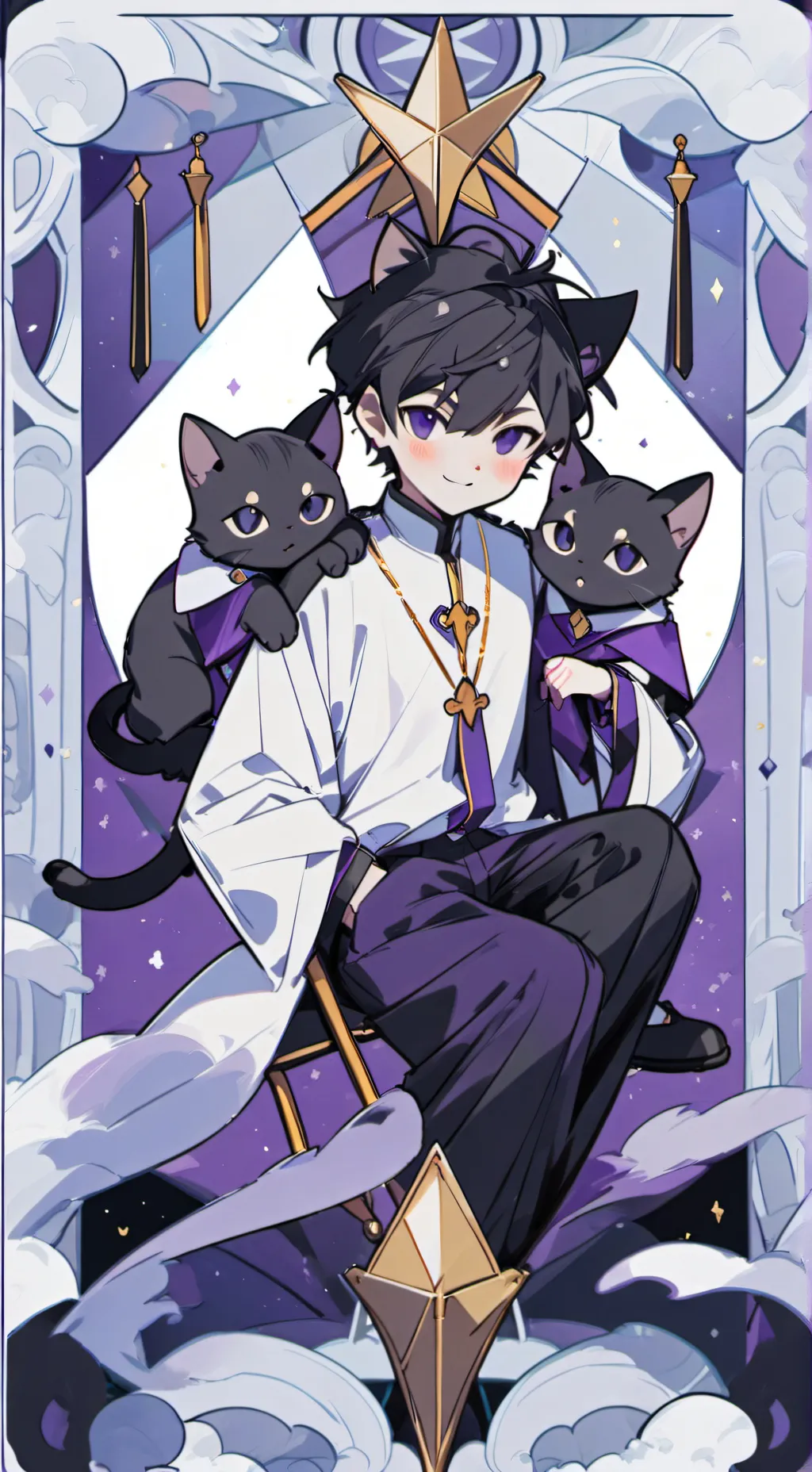 ai character: catboy Invasion background