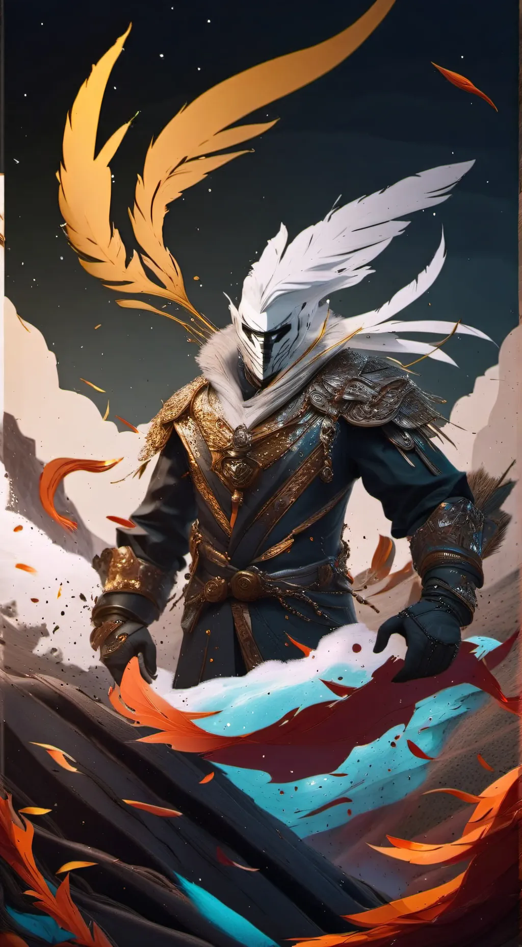 ai character: White man  Stock background