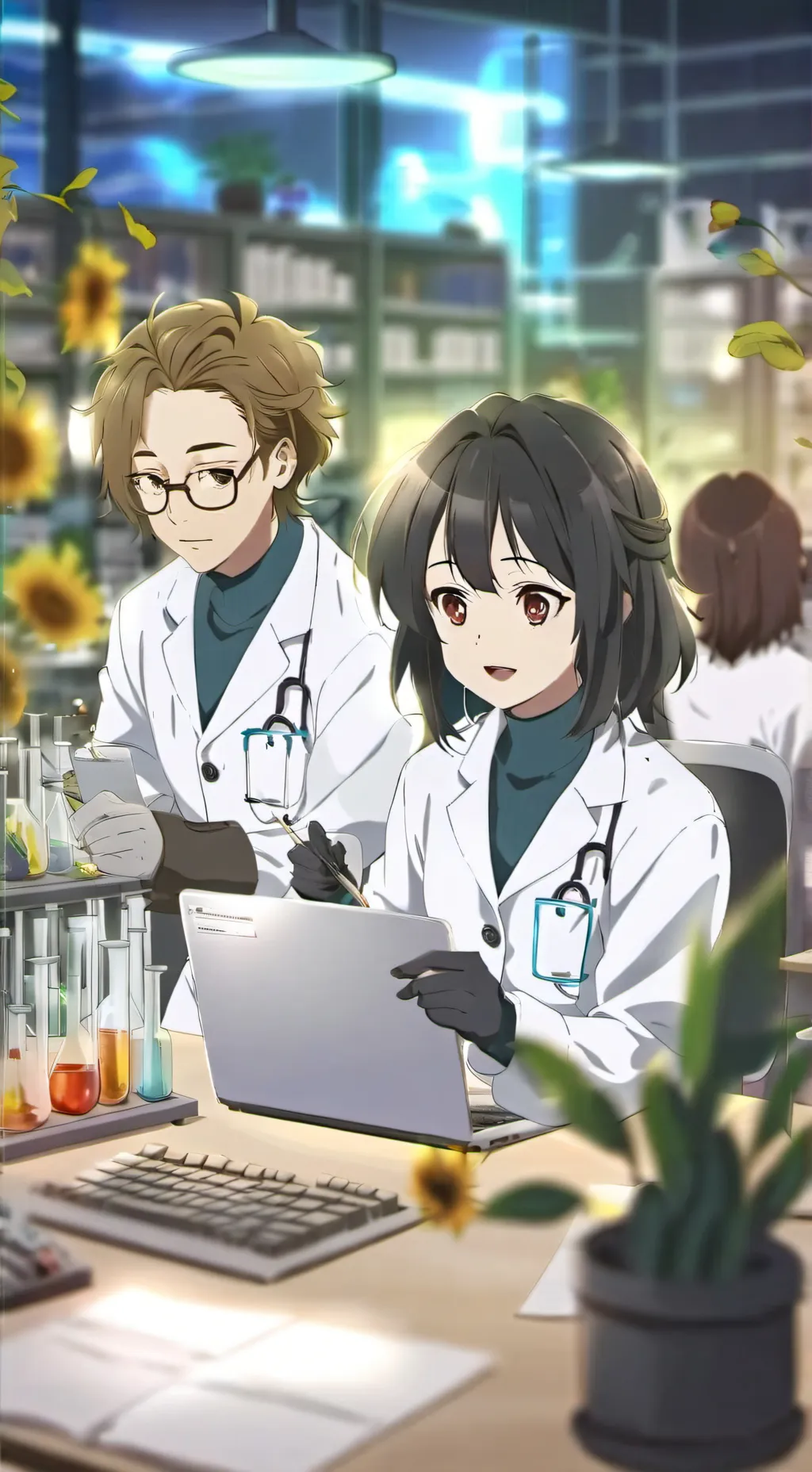 ai character: p5 lab + dandys  background