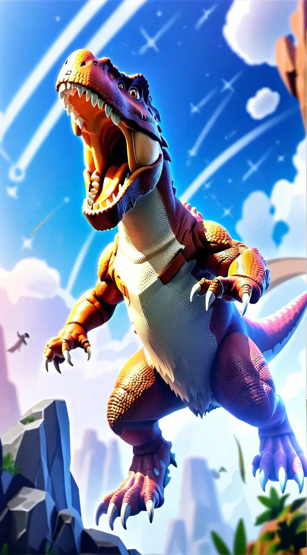 ai character: THE YAAARR T REX background