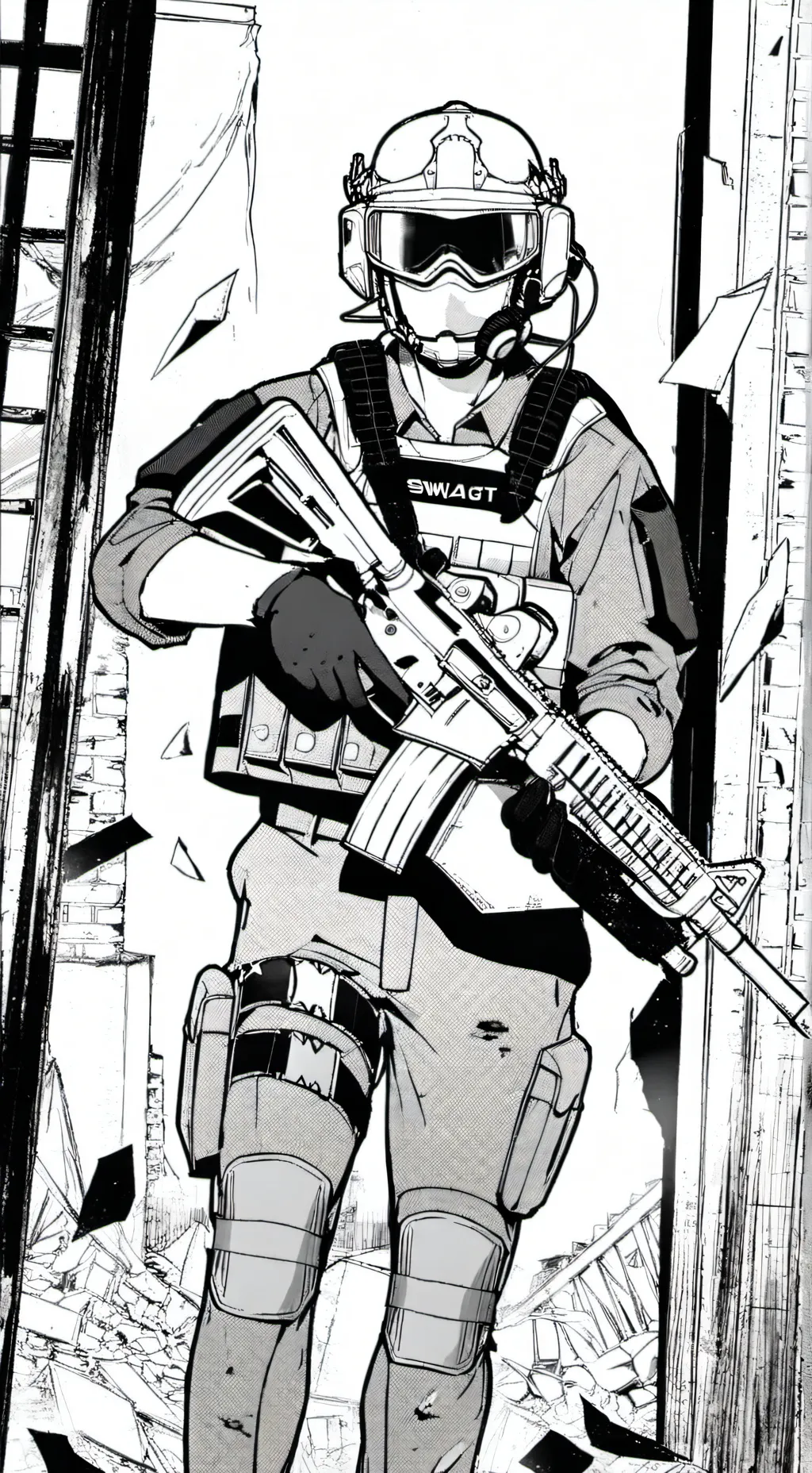 ai character: american soldier  background