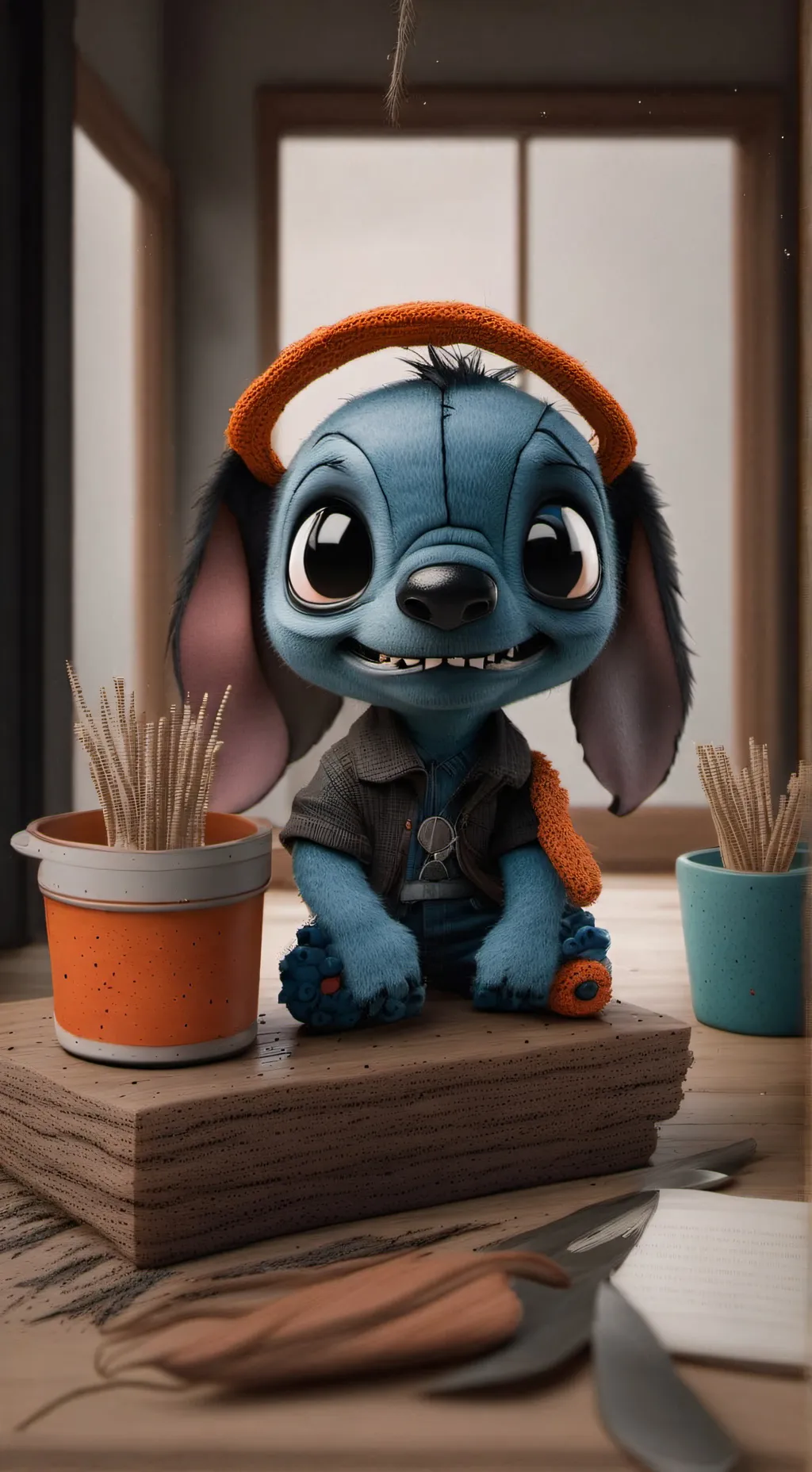 ai character: Stitch background
