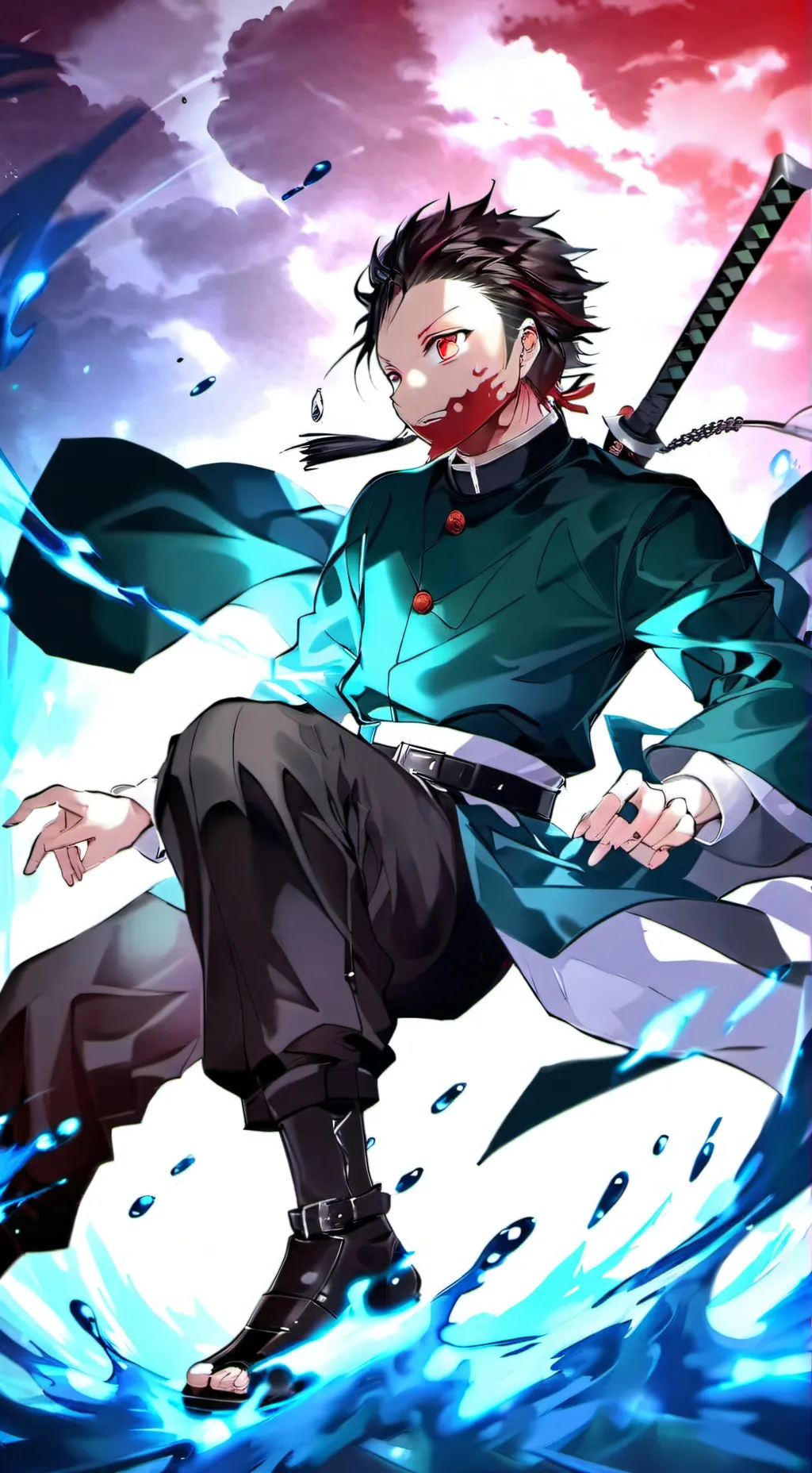 ai character: Tanjiro  background