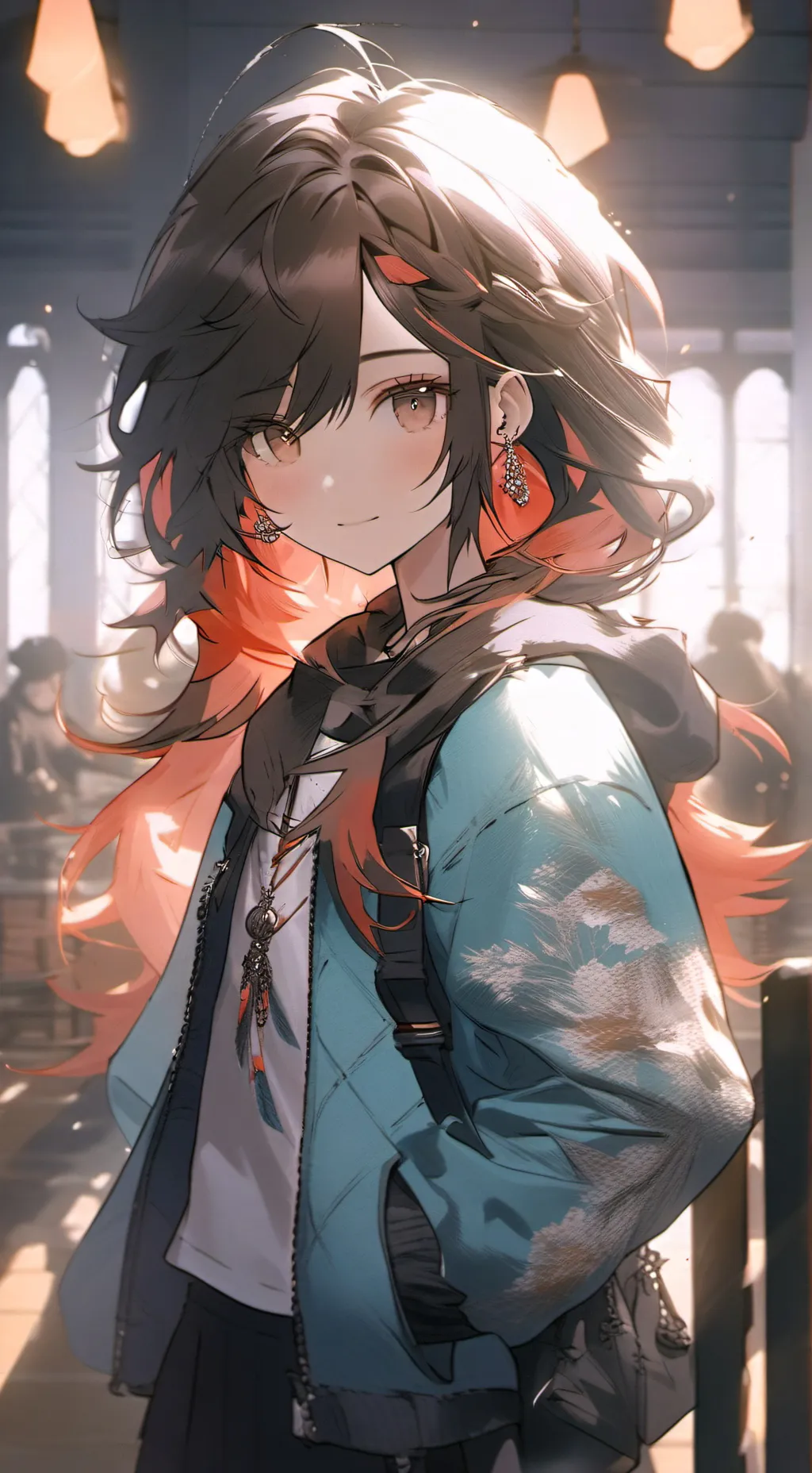 ai character: Cyan background