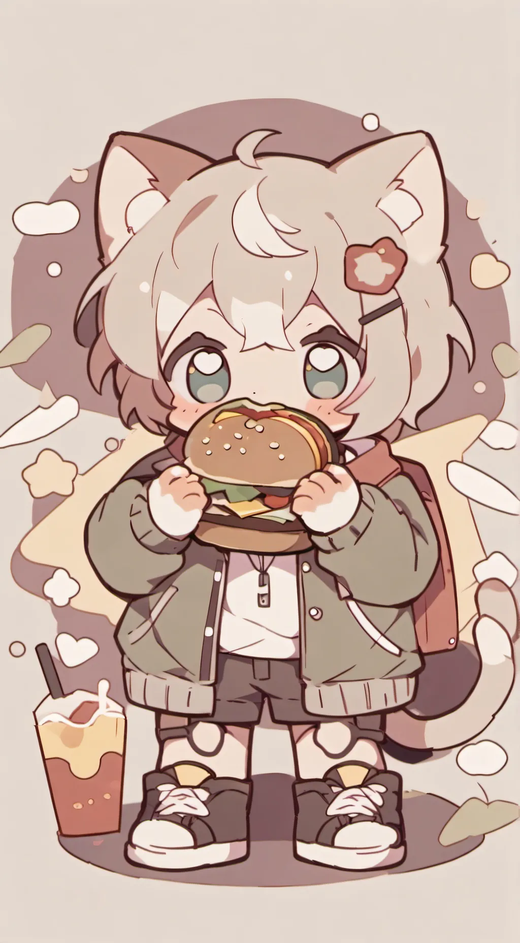 ai character: kitten  background