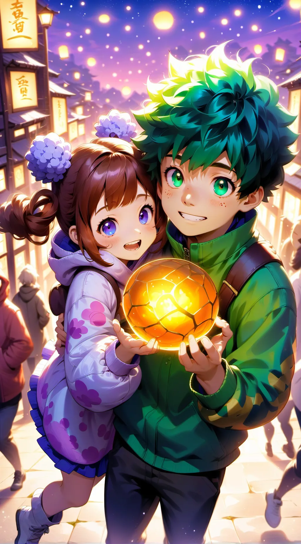 ai character: Deku x Uraraka  background
