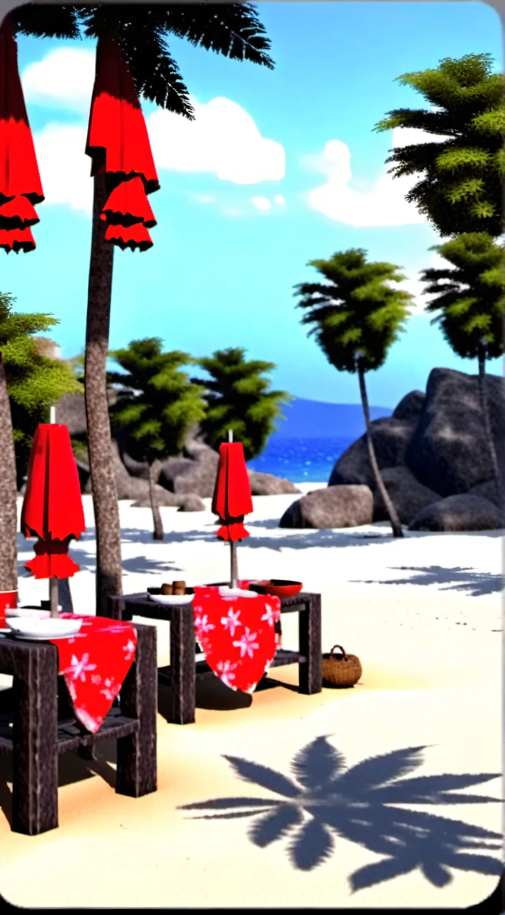 ai character: beach  background